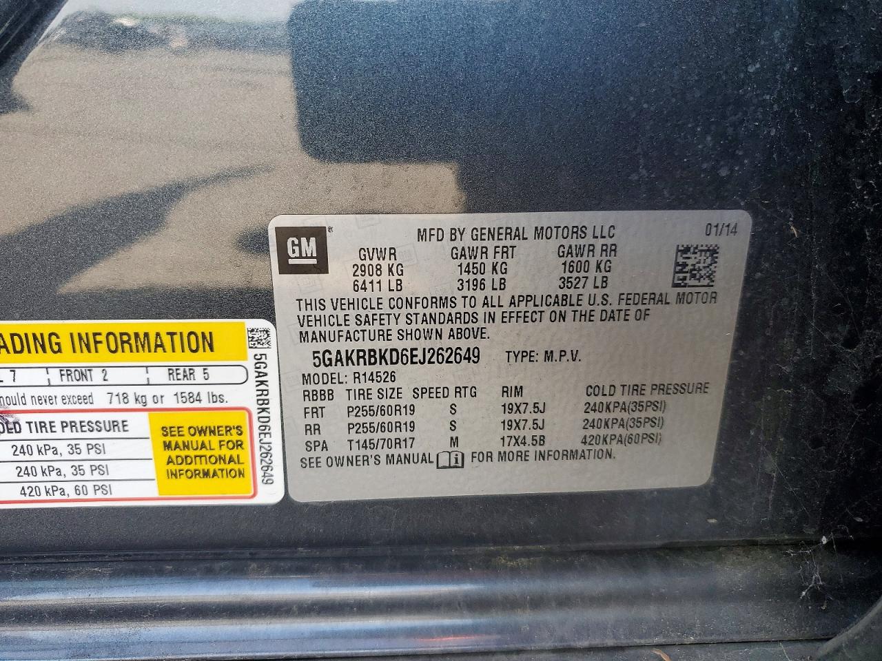 2014 Buick Enclave Silver vin: 5GAKRBKD6EJ262649