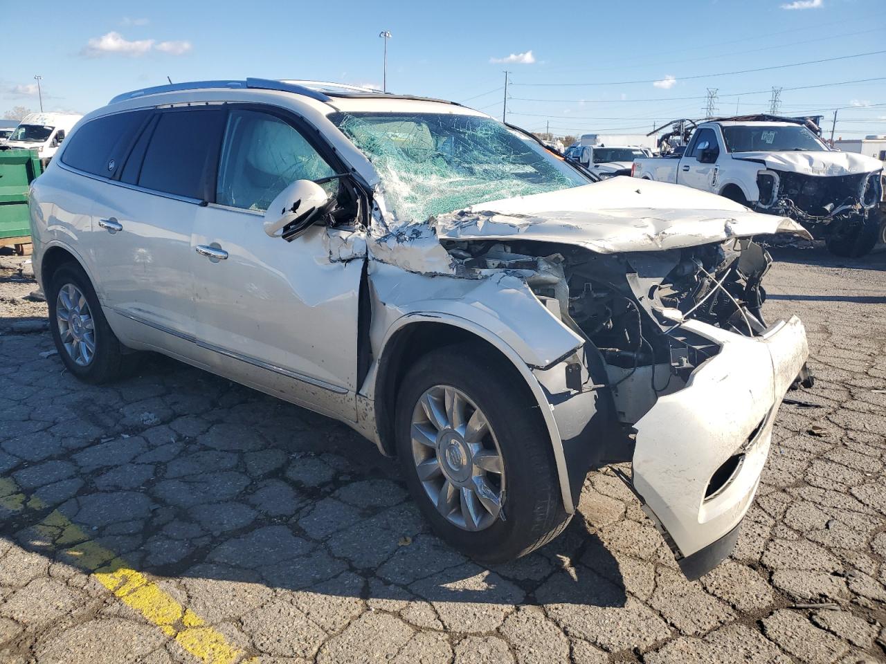 2014 Buick Enclave White vin: 5GAKRBKD6EJ264921