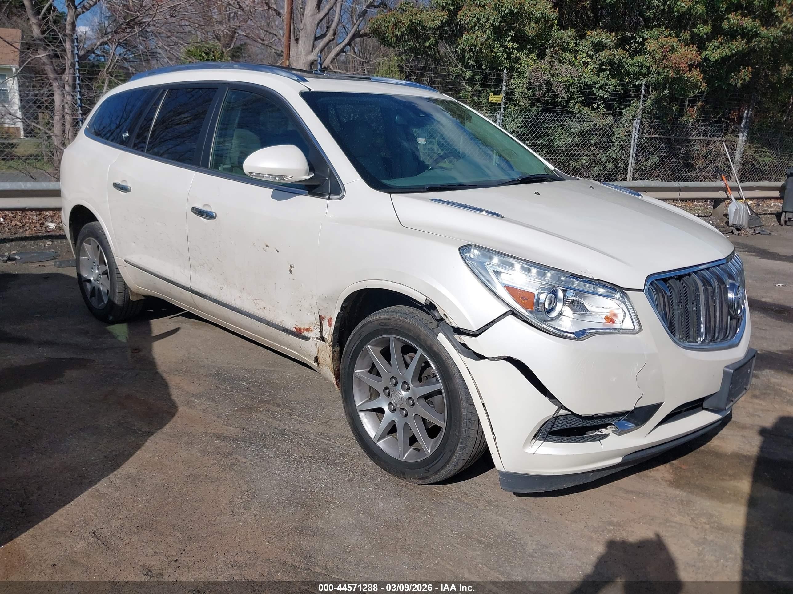 2015 Buick Enclave Leather White vin: 5GAKRBKD6FJ175223