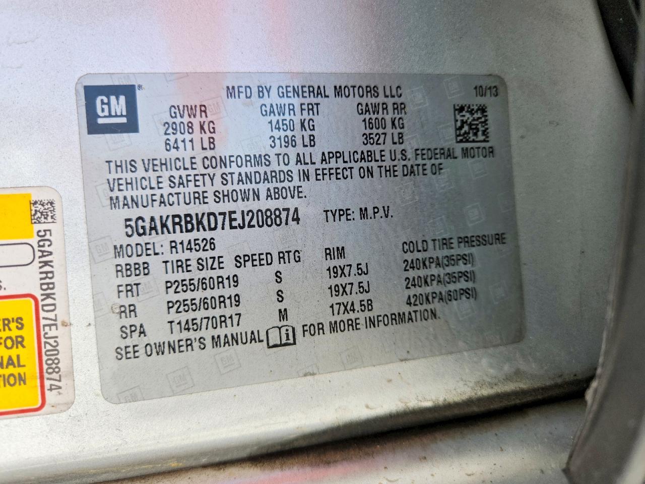 2014 Buick Enclave Серебряный vin: 5GAKRBKD7EJ208874
