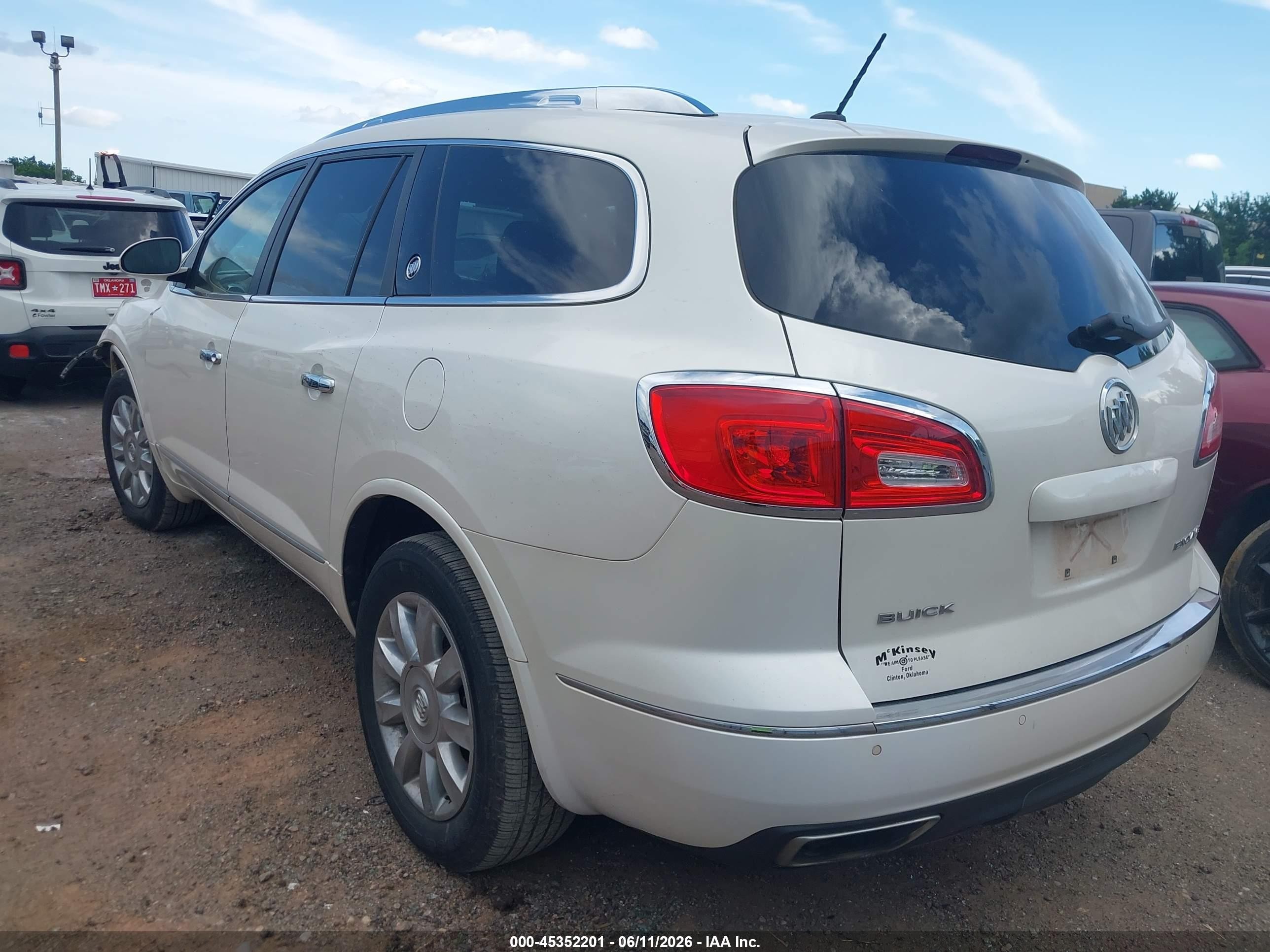2014 Buick Enclave Leather White vin: 5GAKRBKD7EJ341702