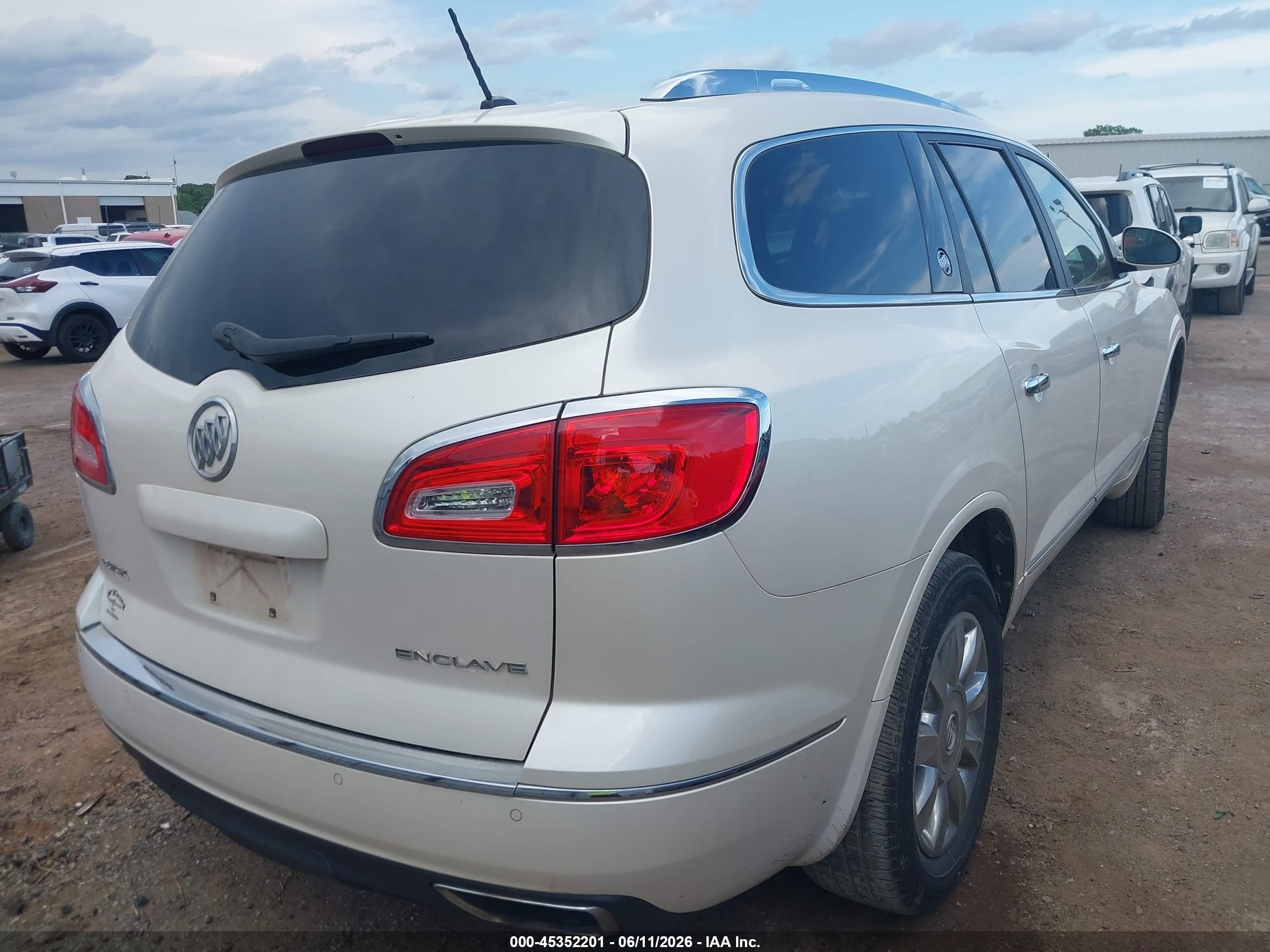 2014 Buick Enclave Leather White vin: 5GAKRBKD7EJ341702