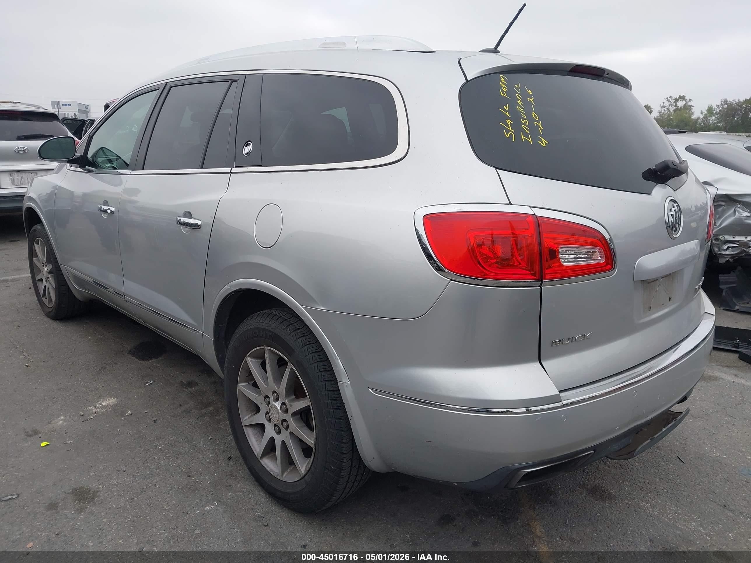 2015 Buick Enclave Leather Gray vin: 5GAKRBKD7FJ165543
