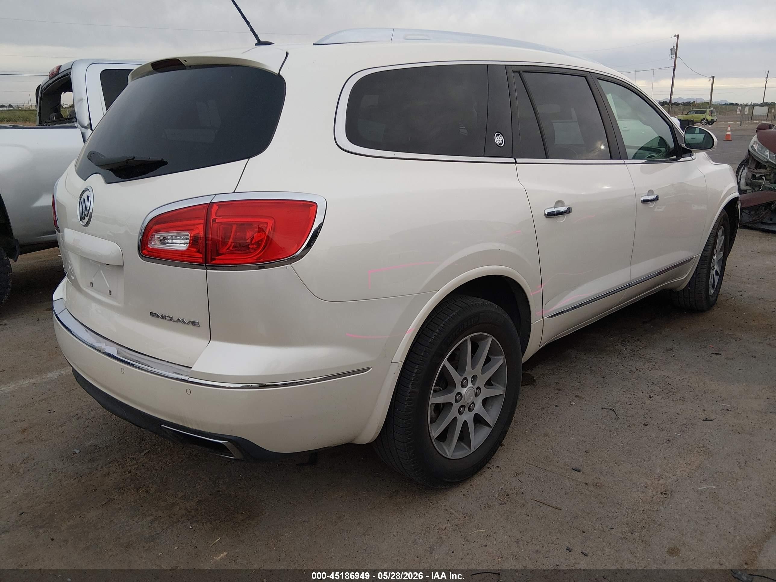 2015 Buick Enclave Leather White vin: 5GAKRBKD7FJ256294