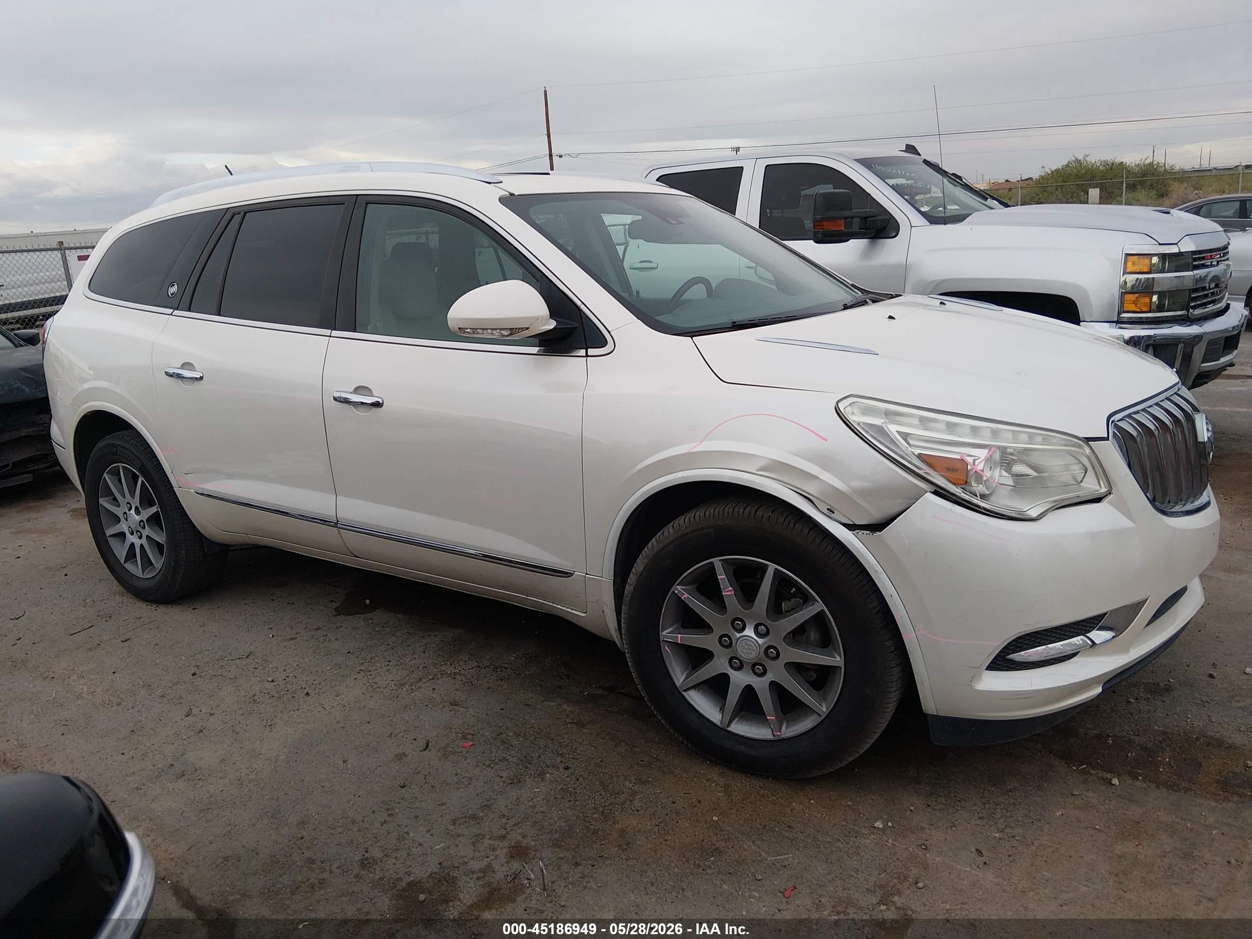 2015 Buick Enclave Leather White vin: 5GAKRBKD7FJ256294