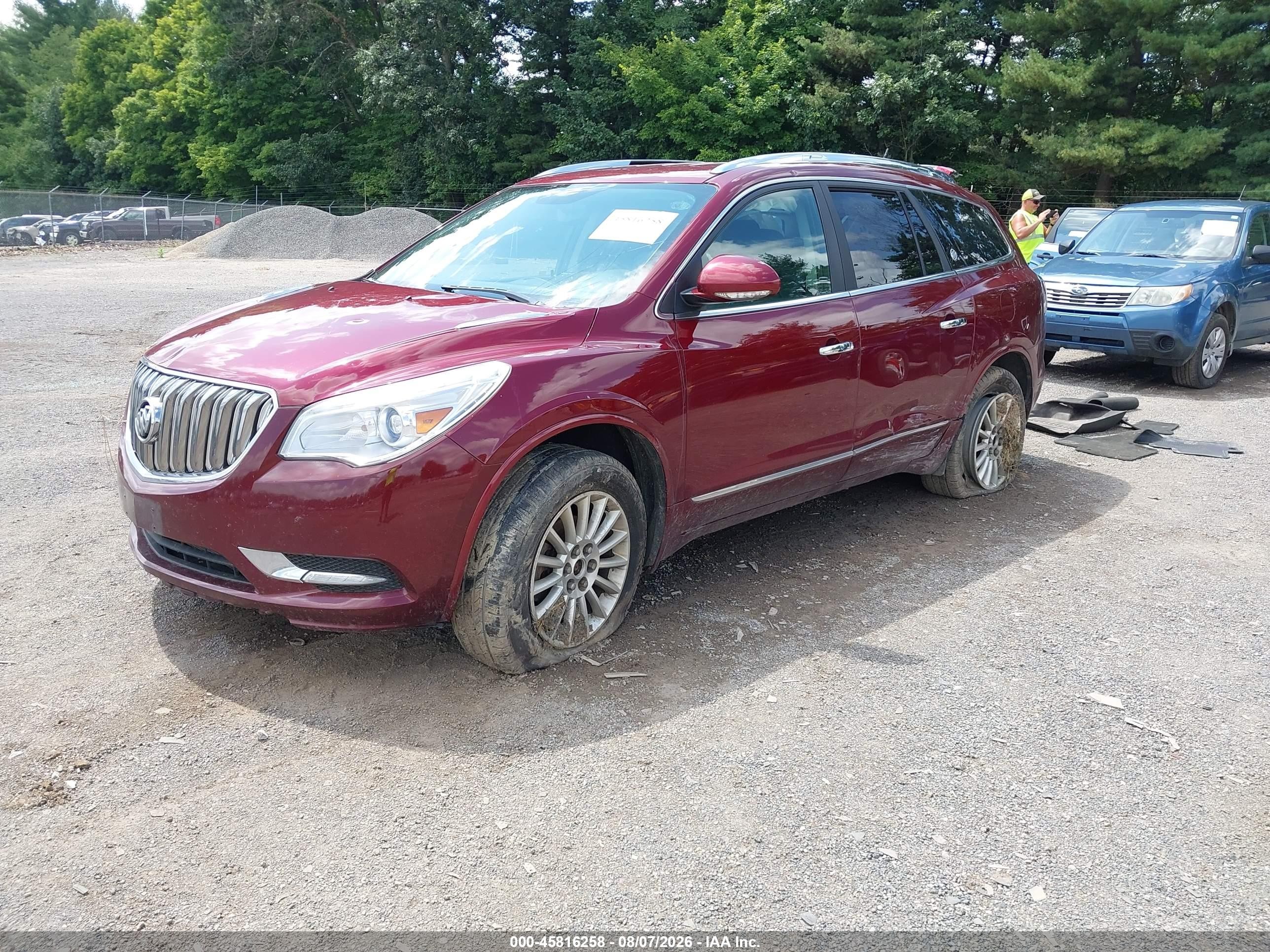 2015 Buick Enclave Leather Maroon vin: 5GAKRBKD8FJ106159