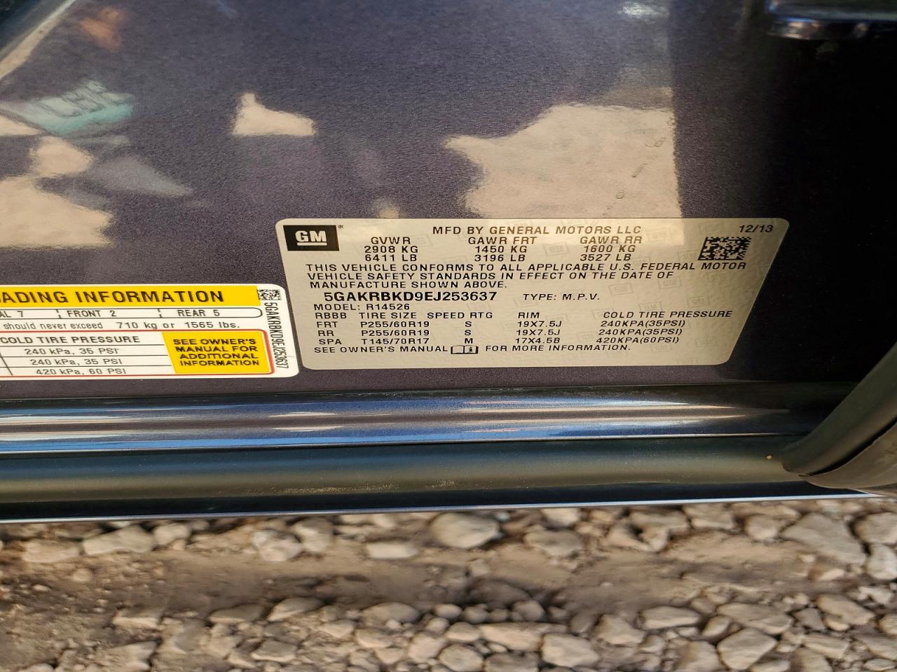 2014 Buick Enclave Blue vin: 5GAKRBKD9EJ253637