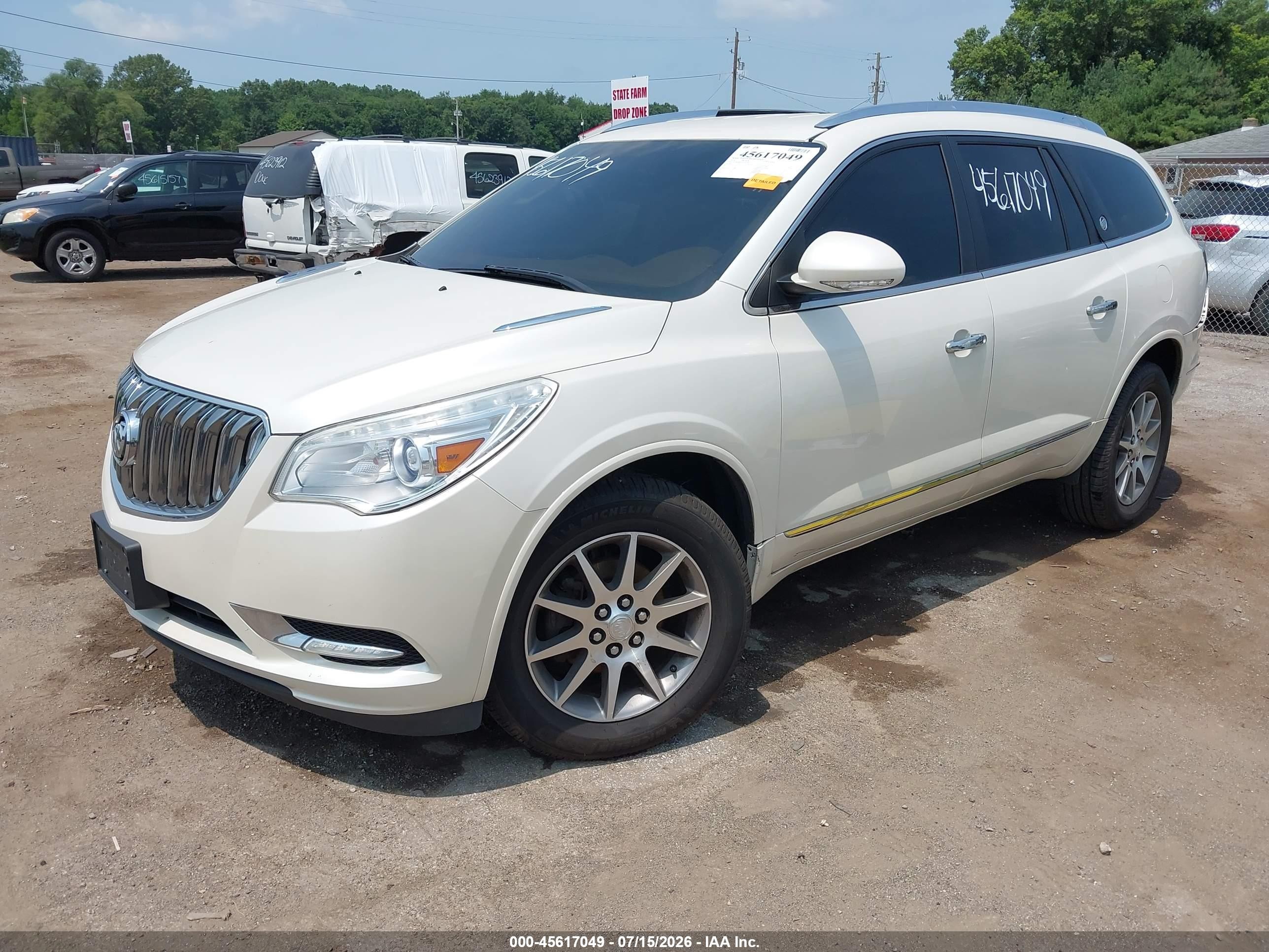 2014 Buick Enclave Leather White vin: 5GAKRBKDXEJ251847