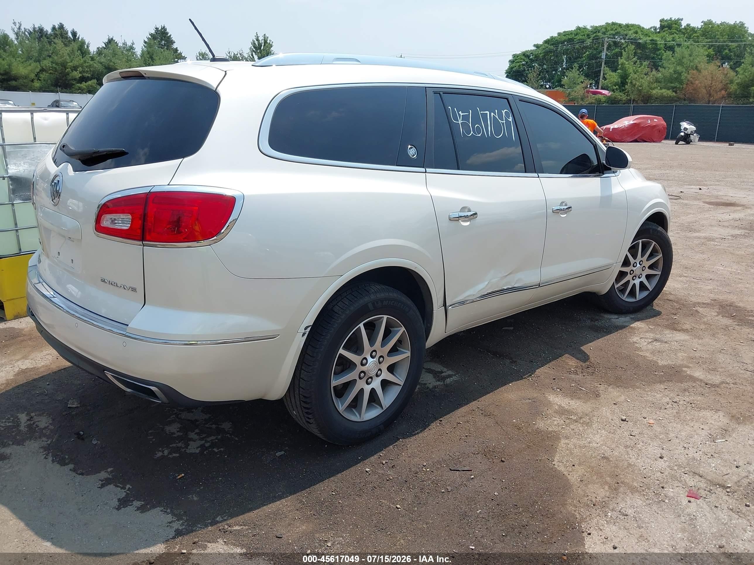2014 Buick Enclave Leather White vin: 5GAKRBKDXEJ251847