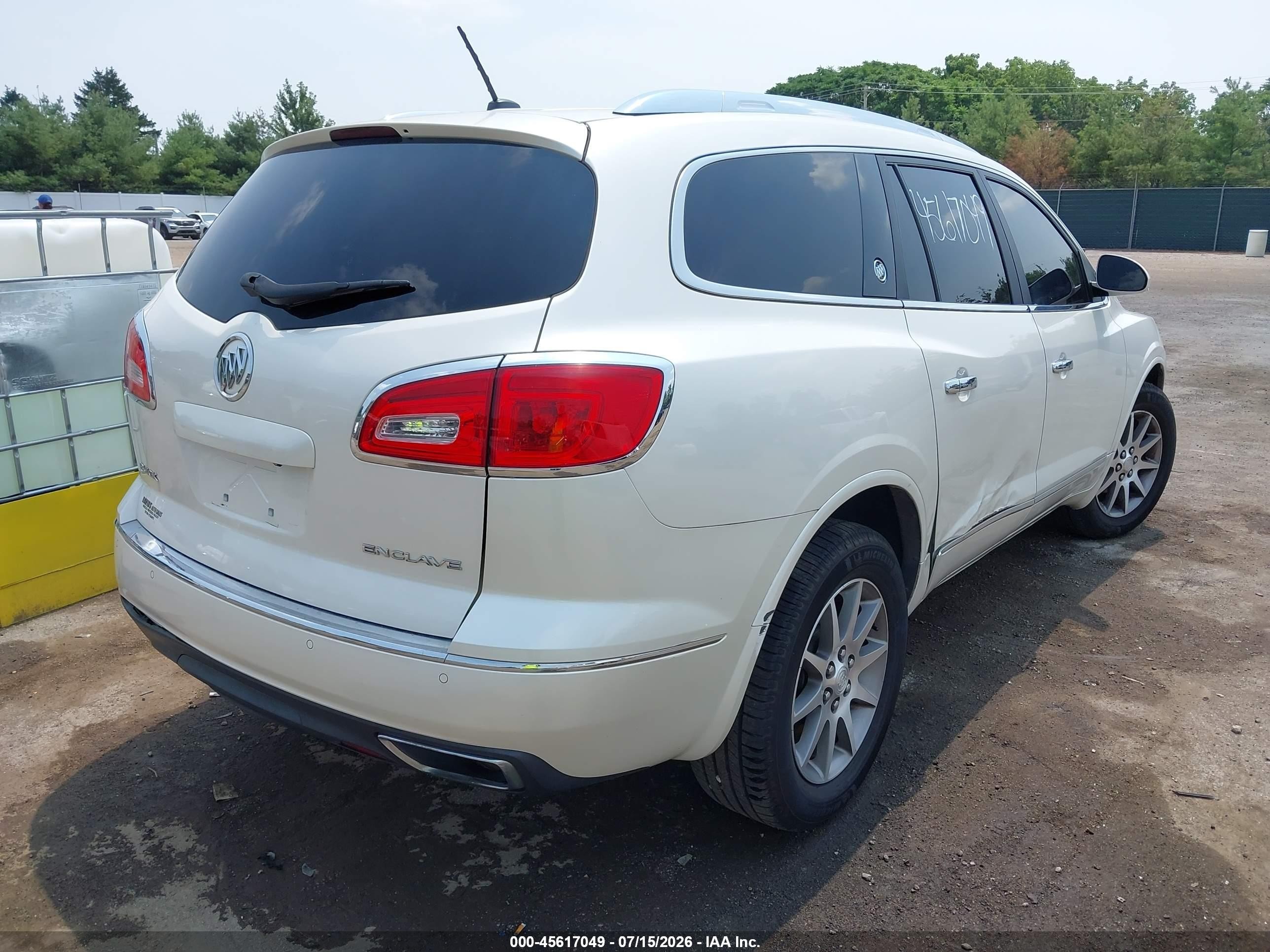 2014 Buick Enclave Leather White vin: 5GAKRBKDXEJ251847