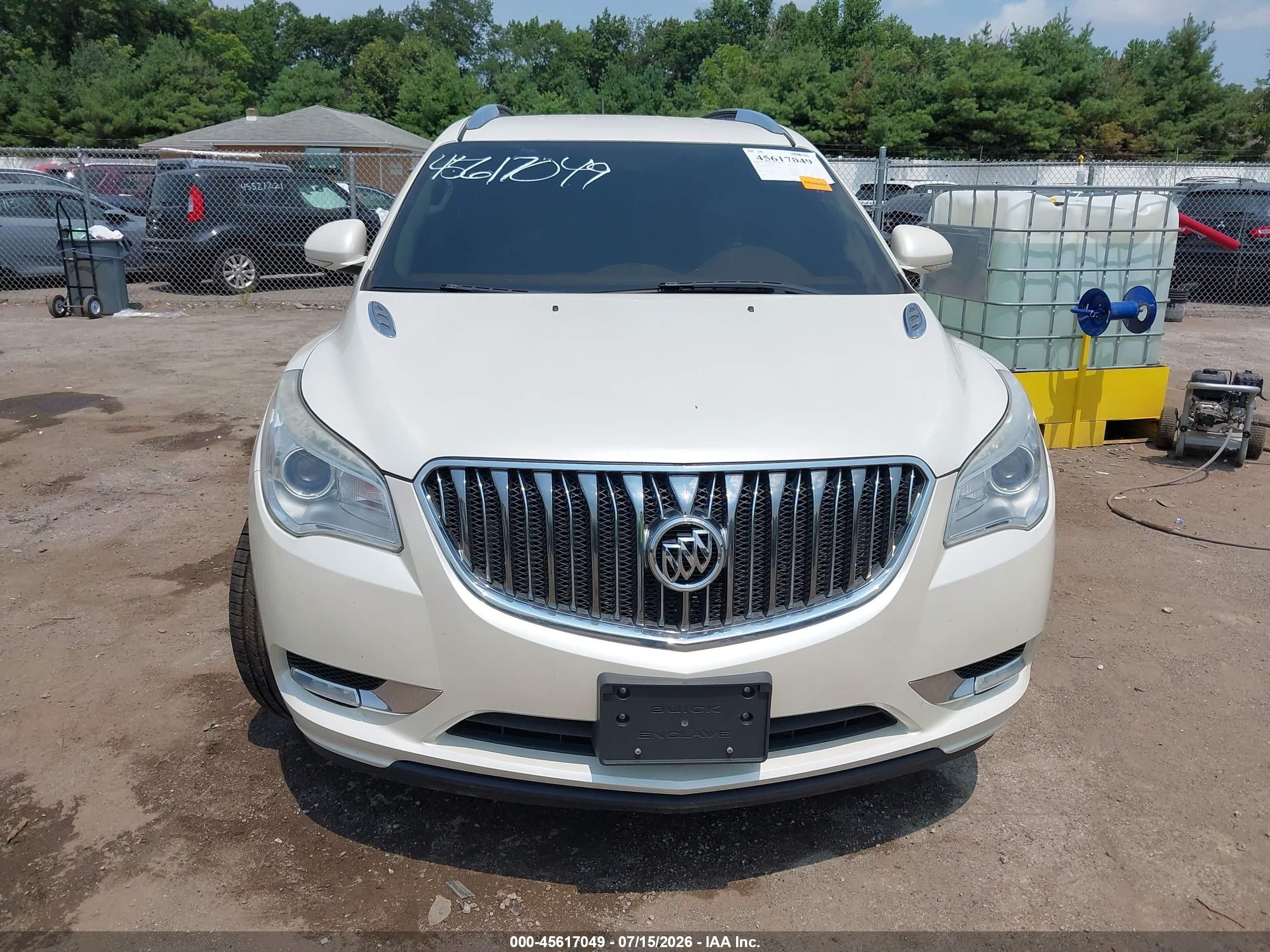 2014 Buick Enclave Leather White vin: 5GAKRBKDXEJ251847