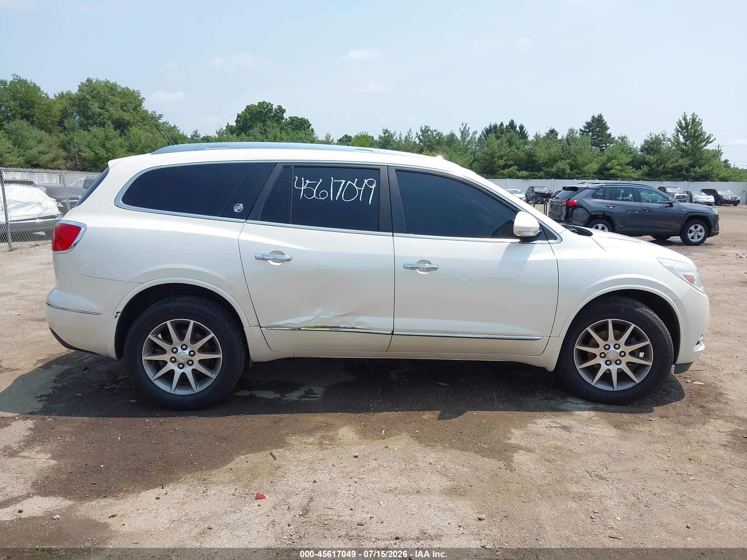 2014 Buick Enclave Leather White vin: 5GAKRBKDXEJ251847