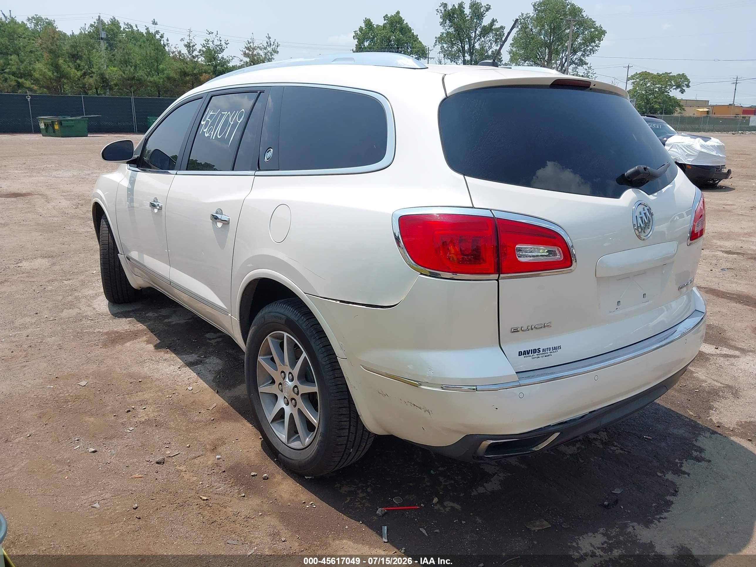2014 Buick Enclave Leather White vin: 5GAKRBKDXEJ251847