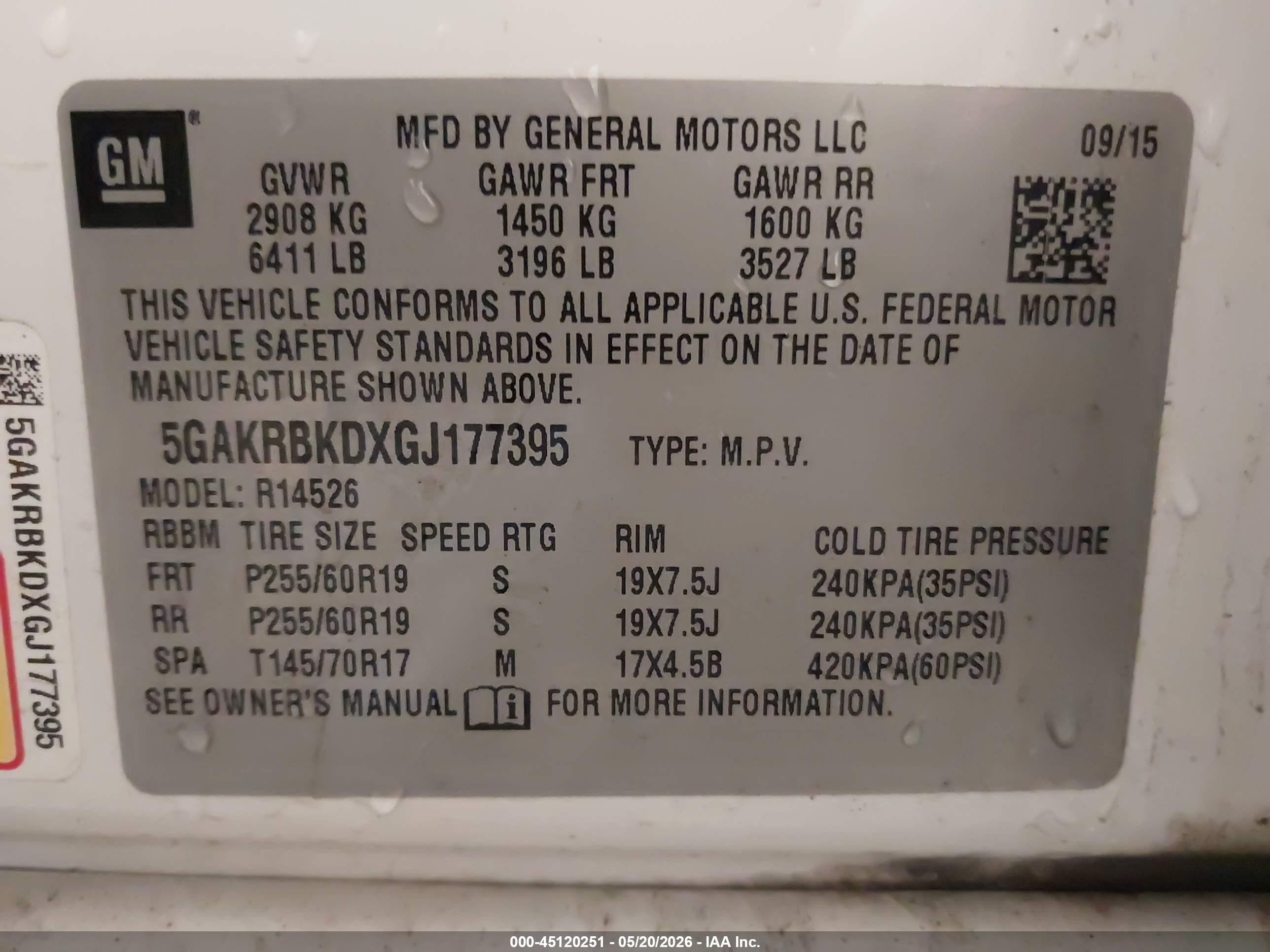 2016 Buick Enclave Leather White vin: 5GAKRBKDXGJ177395