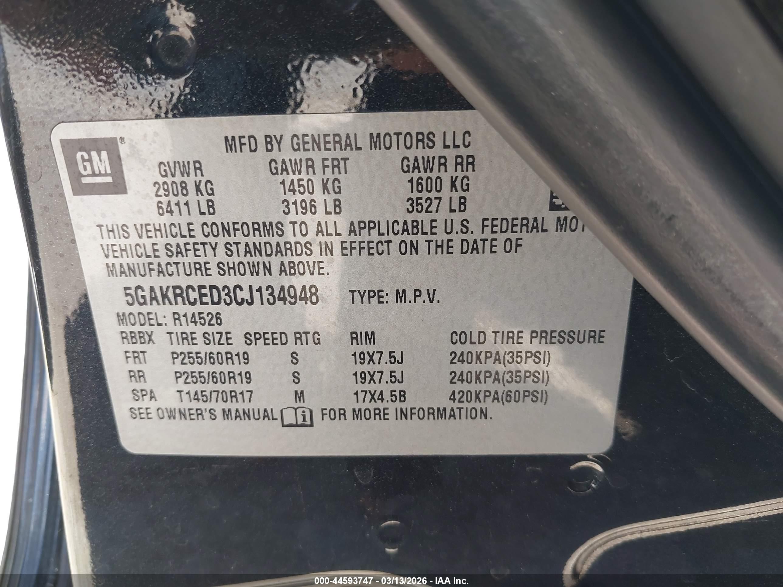 2011 Buick Enclave 2xl Black vin: 5GAKRCED1BJ397213