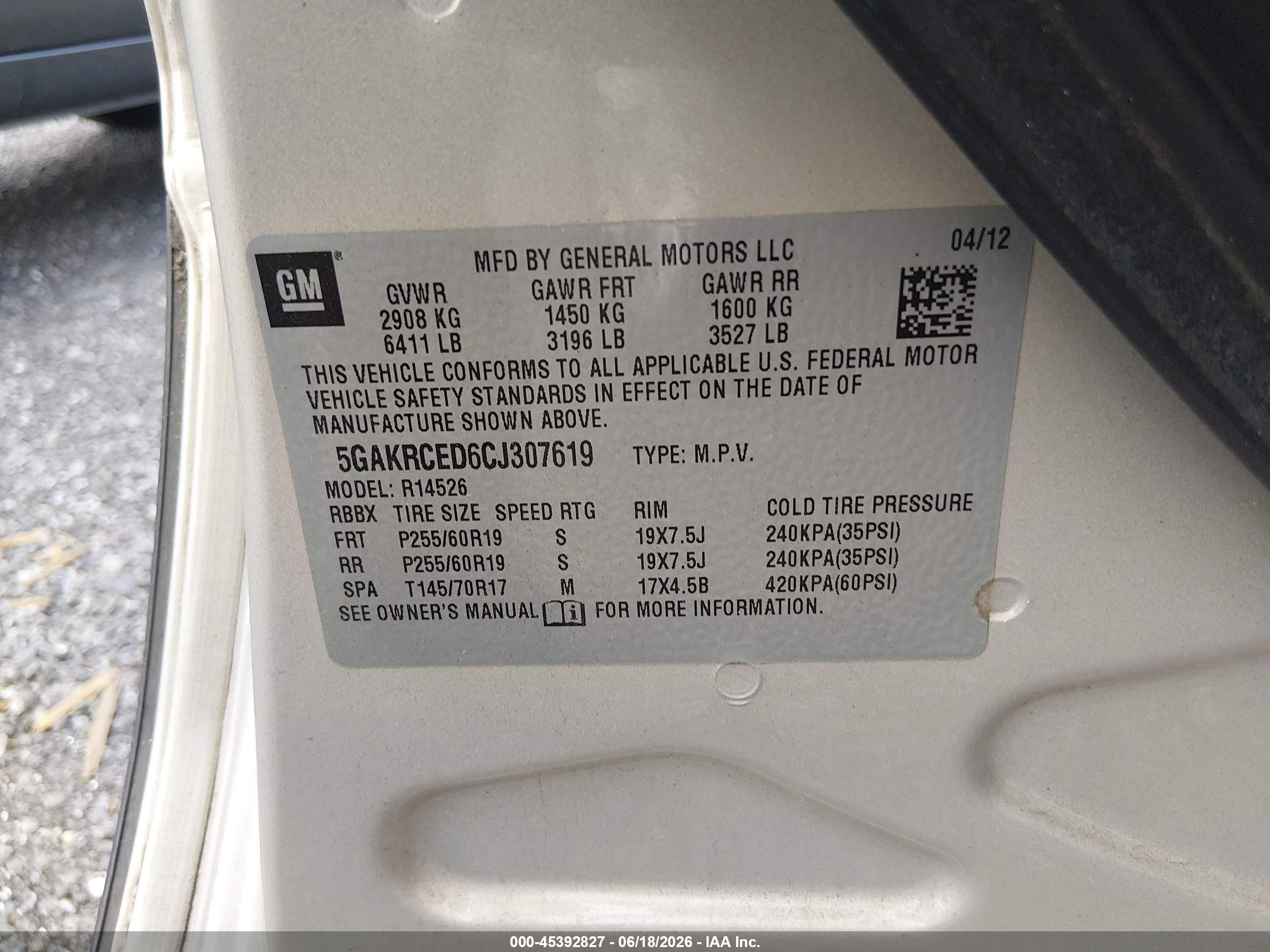 2012 Buick Enclave Leather Золотой vin: 5GAKRCED6CJ307619