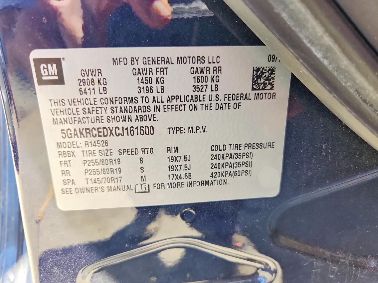 2012 Buick Enclave Blue vin: 5GAKRCEDXCJ161600