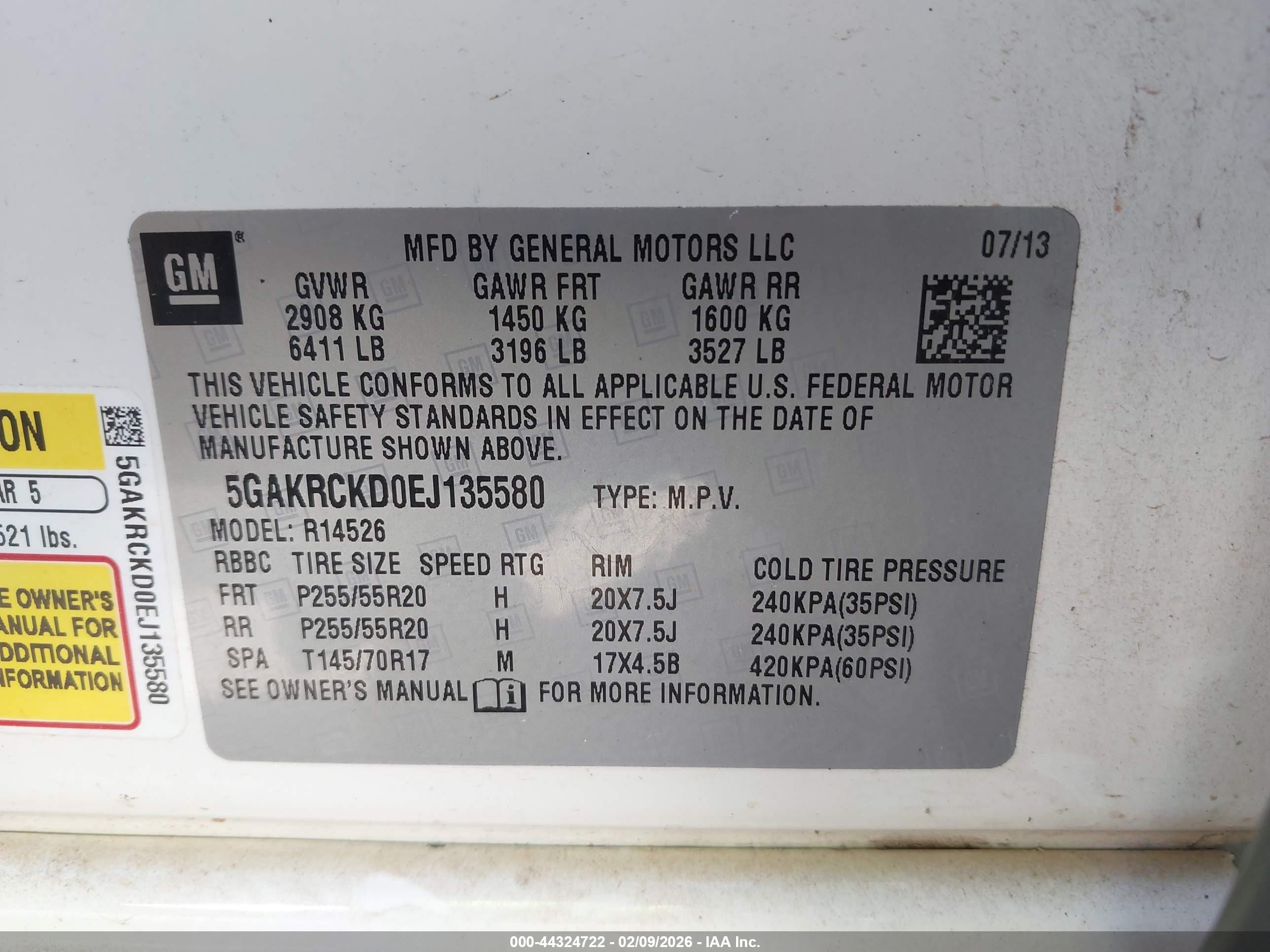 2014 Buick Enclave Premium Белый vin: 5GAKRCKD0EJ135580