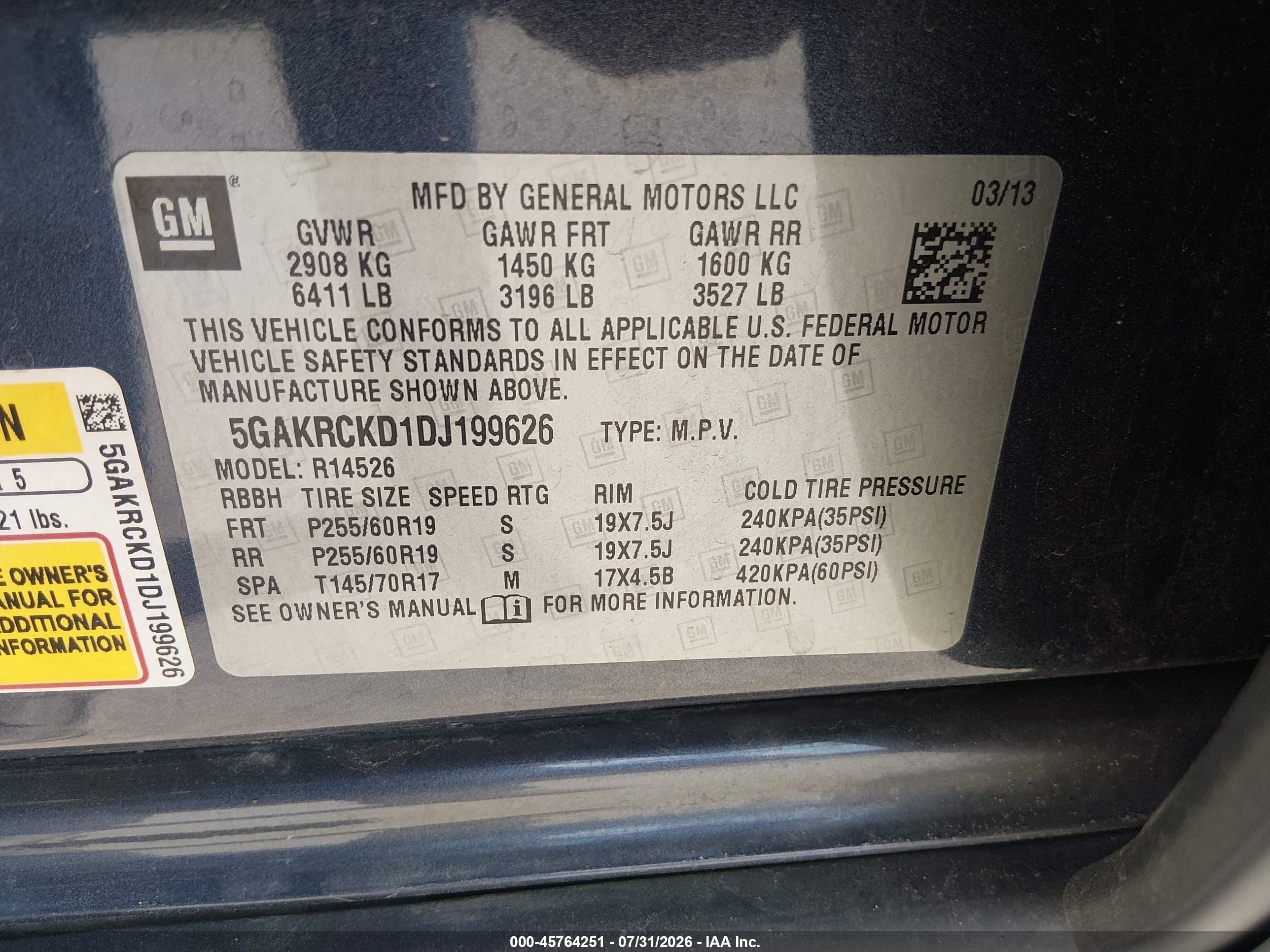 2013 Buick Enclave Leather Purple vin: 5GAKRCKD1DJ199626