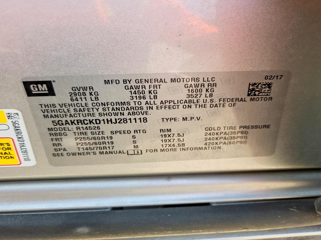 2017 Buick Enclave Silver vin: 5GAKRCKD1HJ281118