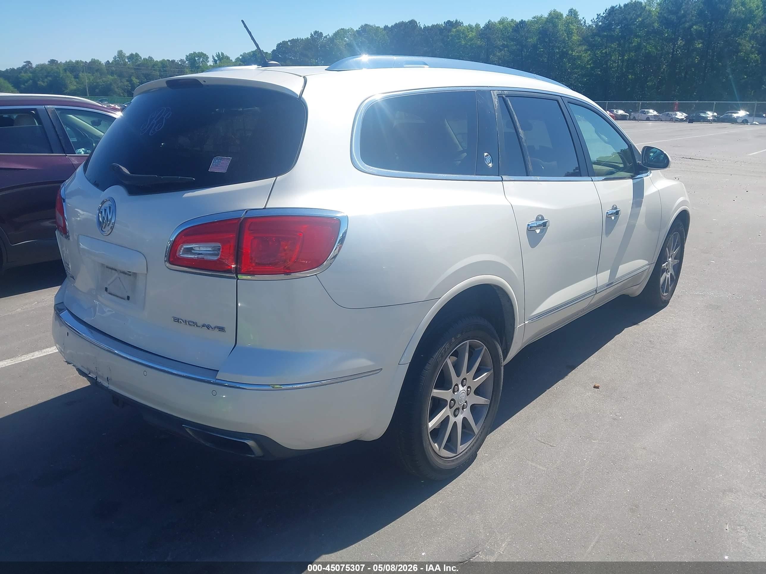2013 Buick Enclave Leather White vin: 5GAKRCKD3DJ145566
