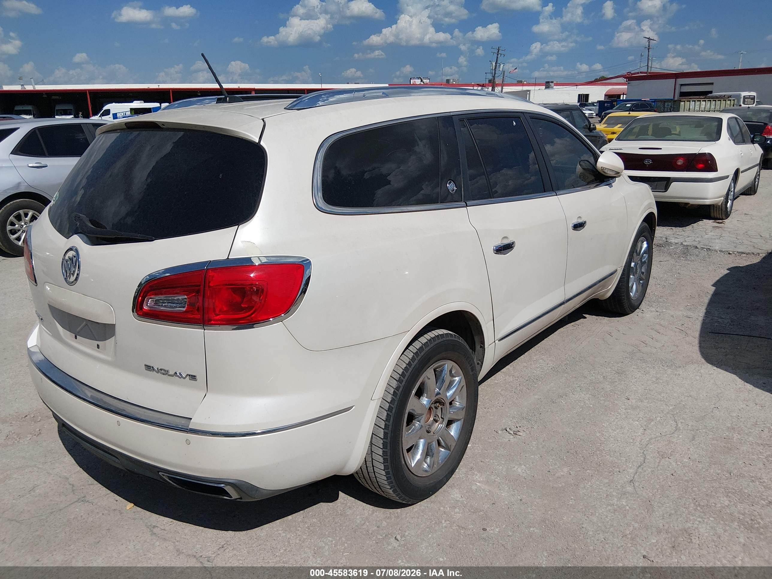 2013 Buick Enclave Leather White vin: 5GAKRCKD4DJ125309