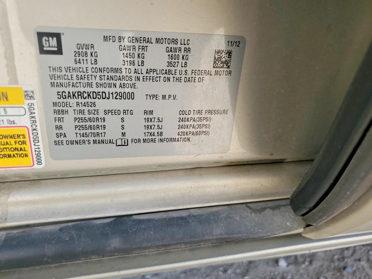 2013 Buick Enclave Silver vin: 5GAKRCKD5DJ129000