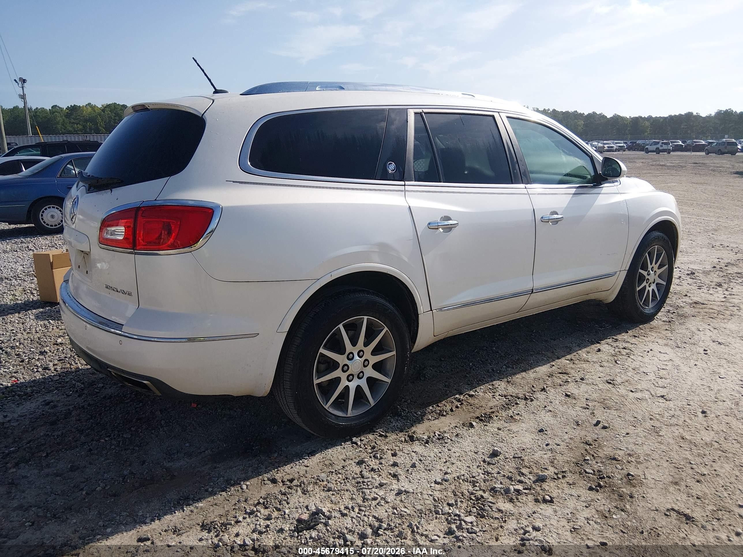2013 Buick Enclave Leather White vin: 5GAKRCKD6DJ150938