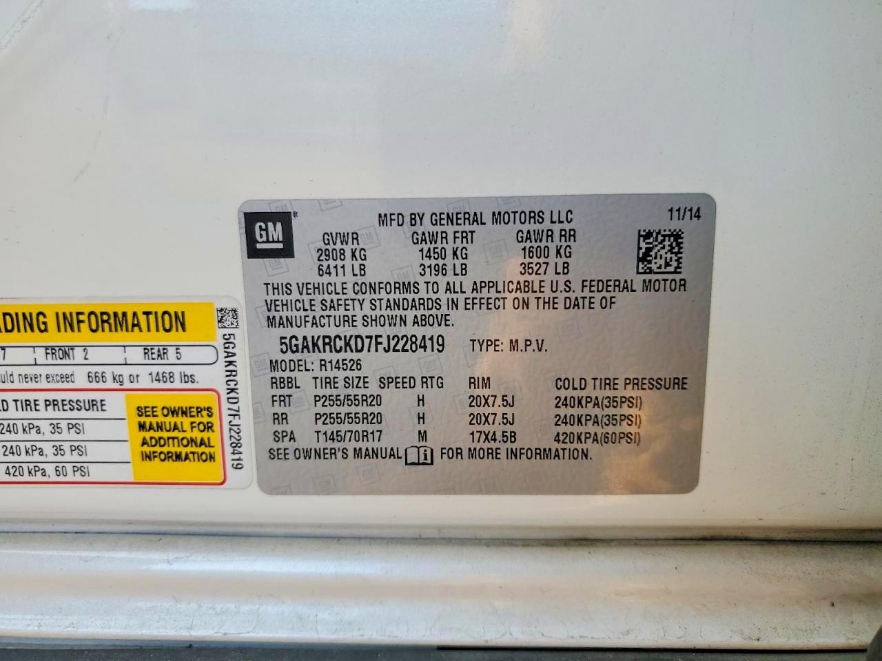 2015 Buick Enclave Cream vin: 5GAKRCKD7FJ228419