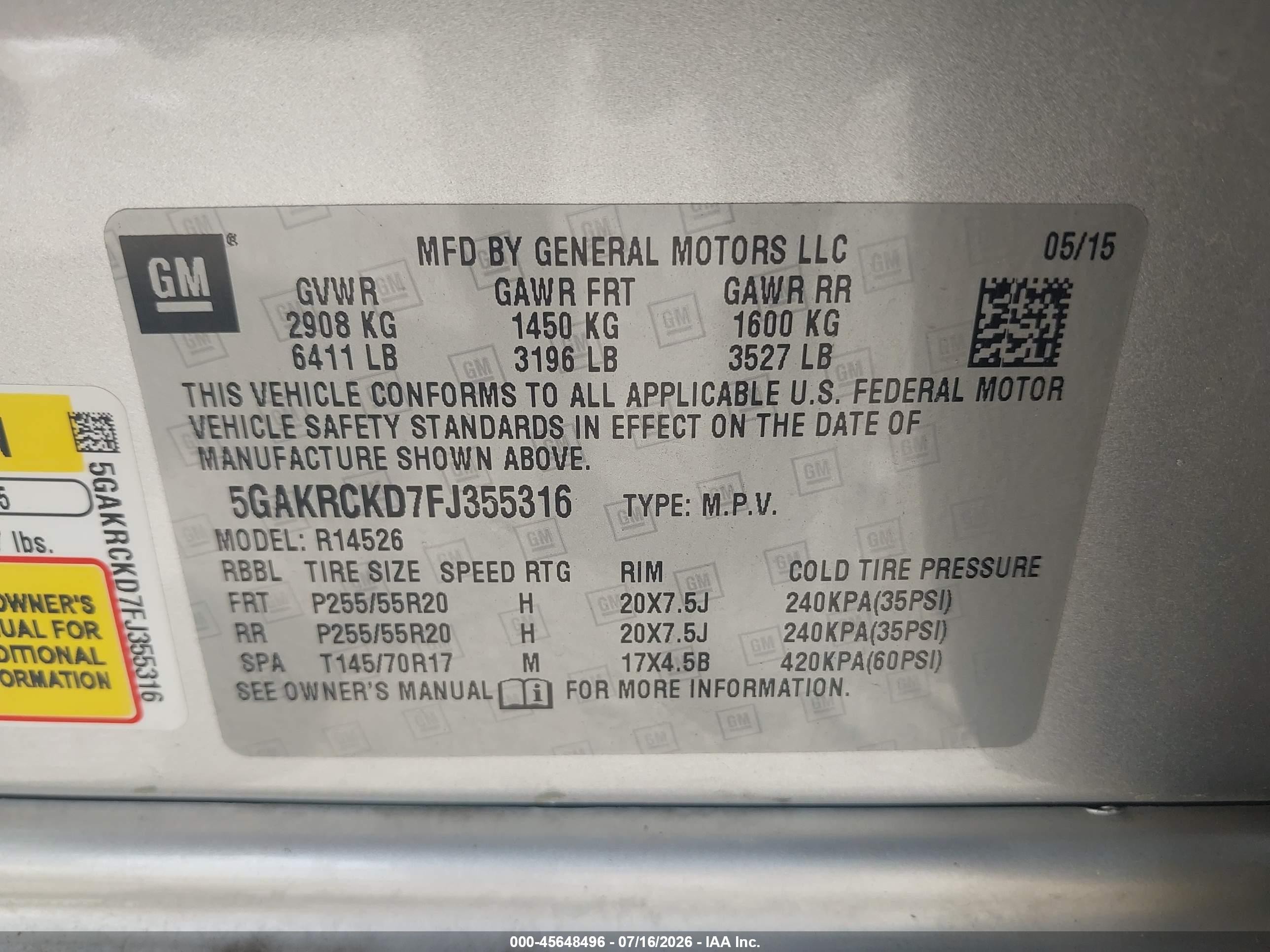 2015 Buick Enclave Premium Silver vin: 5GAKRCKD7FJ355316