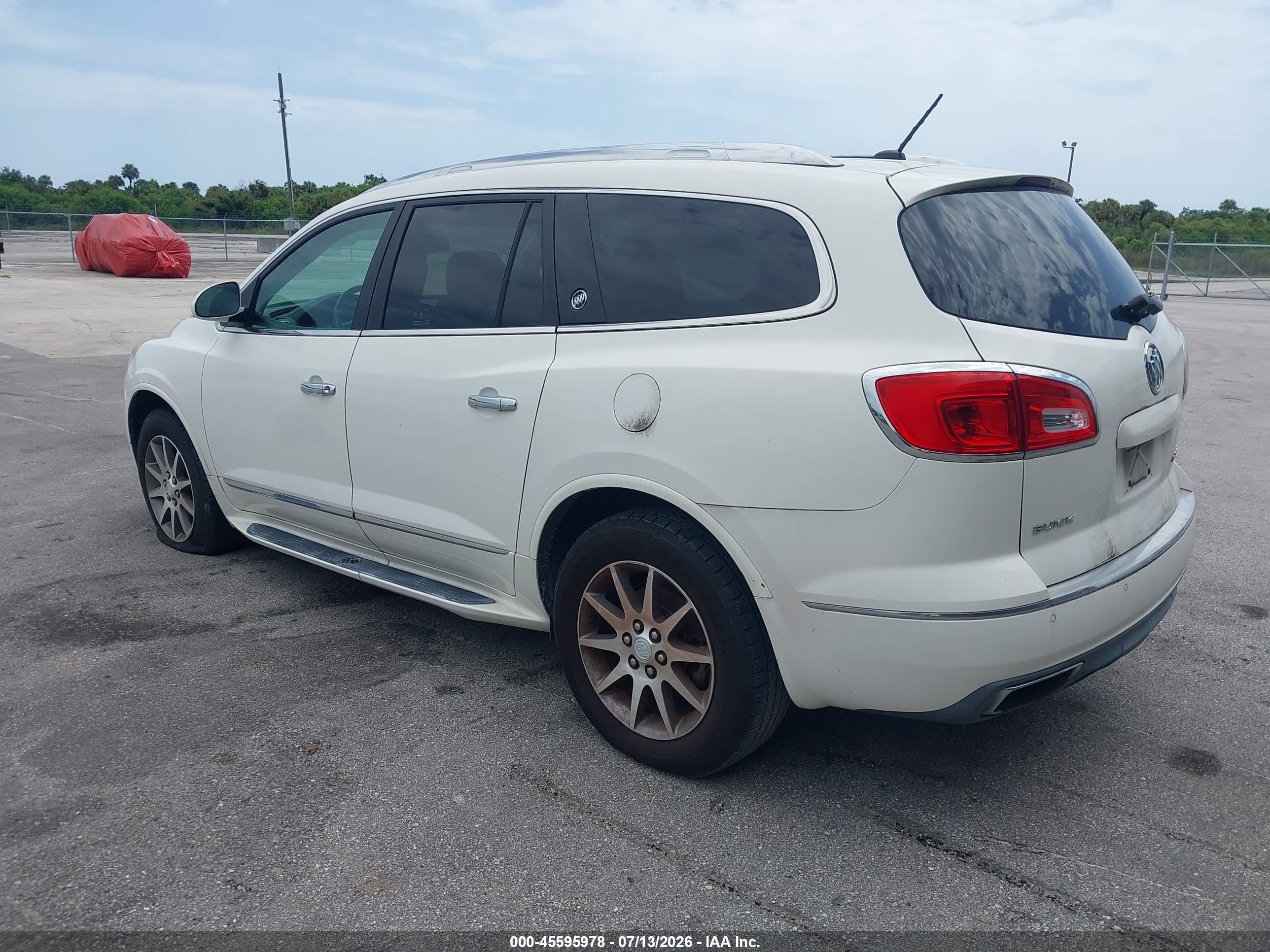 2013 Buick Enclave Leather Белый vin: 5GAKRCKDXDJ216634