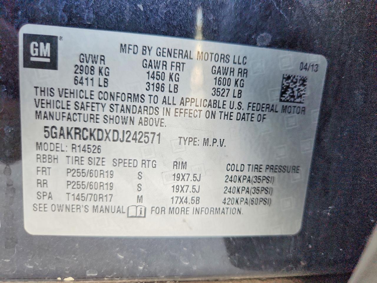 2013 Buick Enclave Black vin: 5GAKRCKDXDJ242571