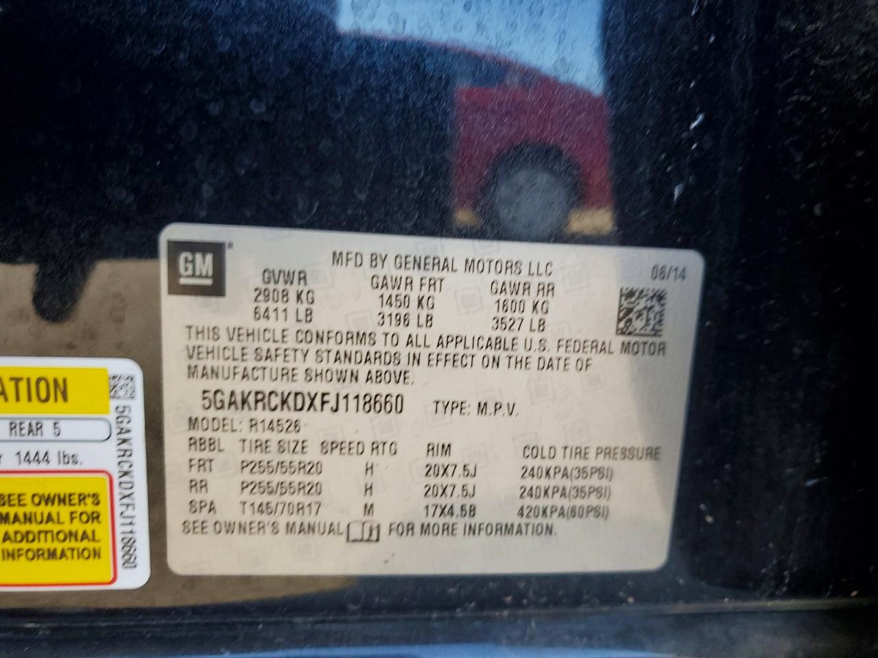 2015 Buick Enclave Black vin: 5GAKRCKDXFJ118660