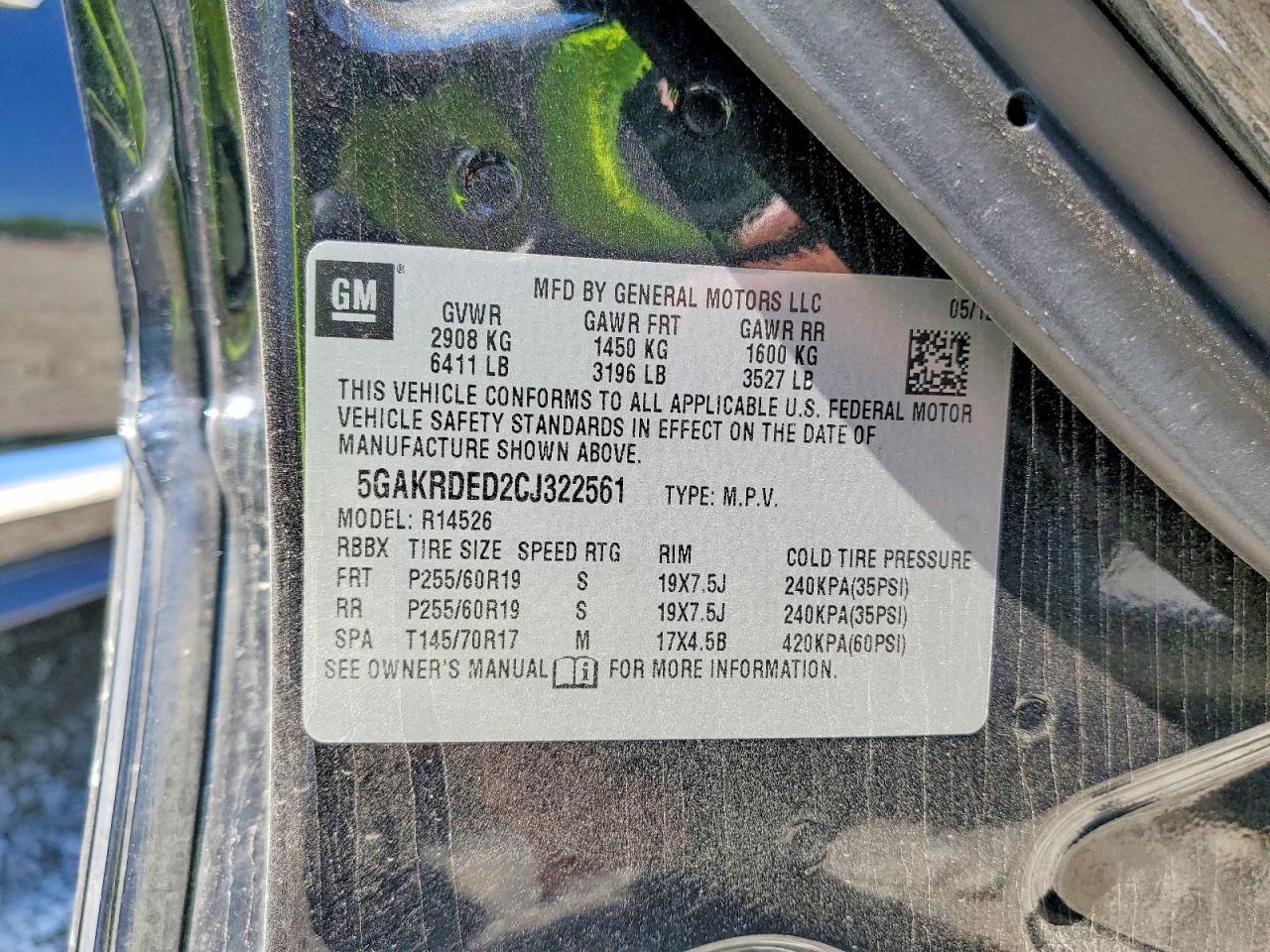 2012 Buick Enclave Черный vin: 5GAKRDED2CJ322561