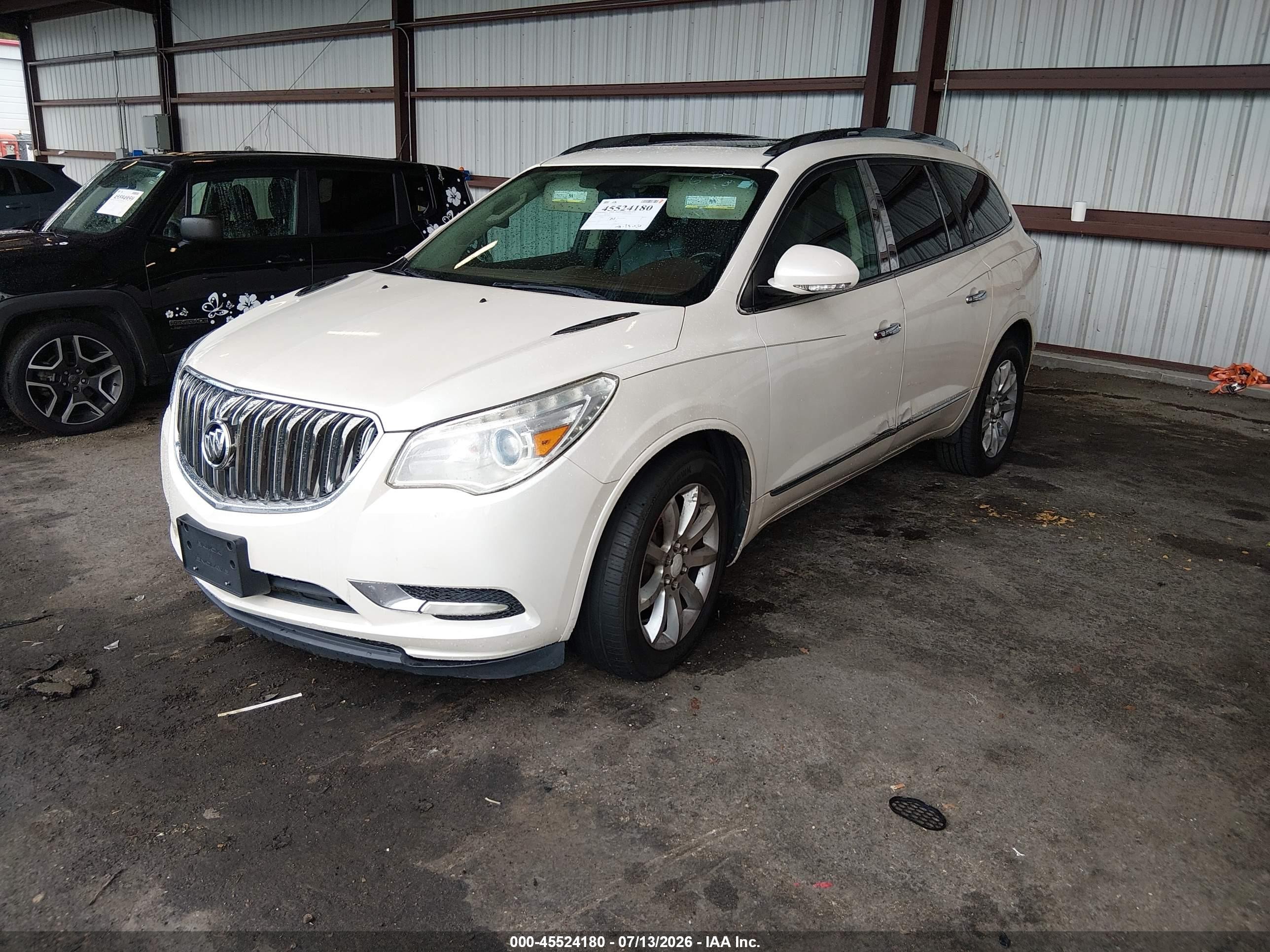 2013 Buick Enclave Premium White vin: 5GAKRDKD4DJ180414