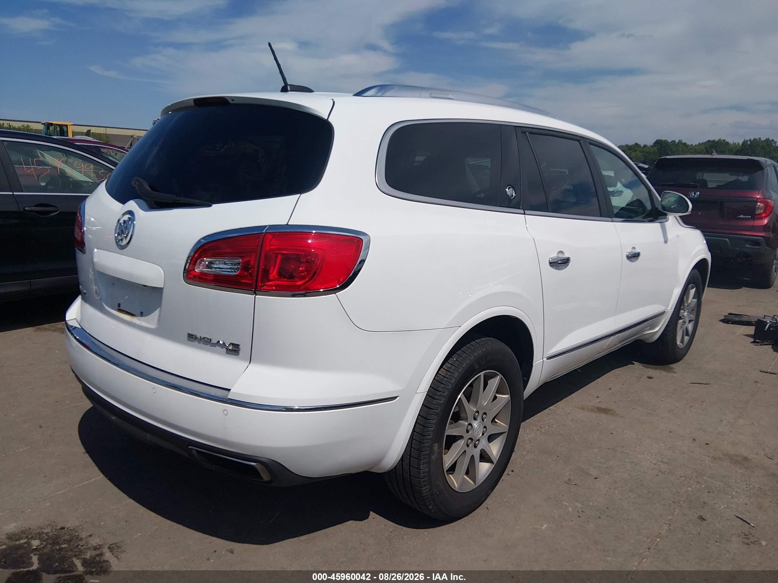 2017 Buick Enclave Leather White vin: 5GAKVBKD0HJ298868