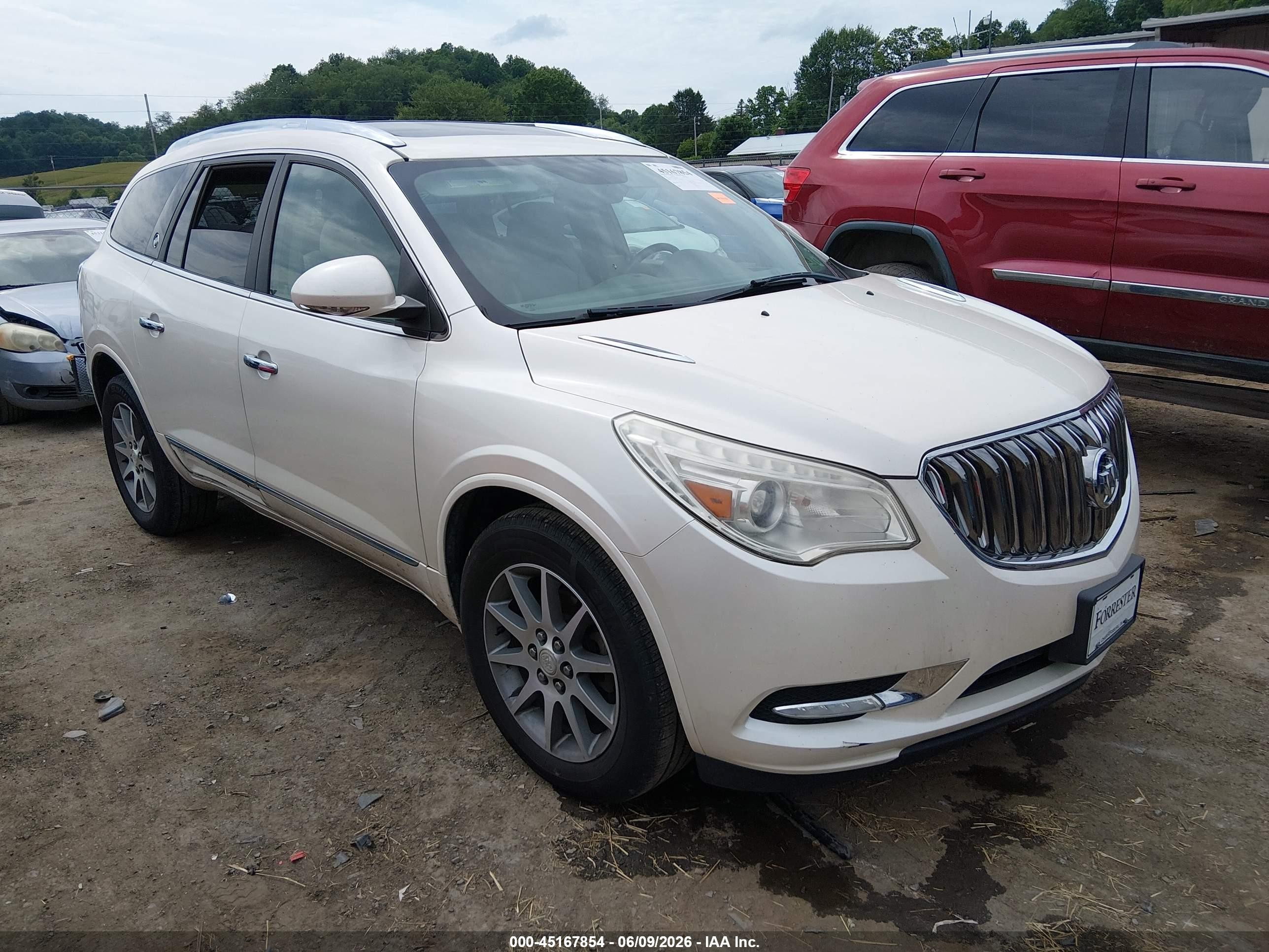 2014 Buick Enclave Leather White vin: 5GAKVBKD2EJ164441