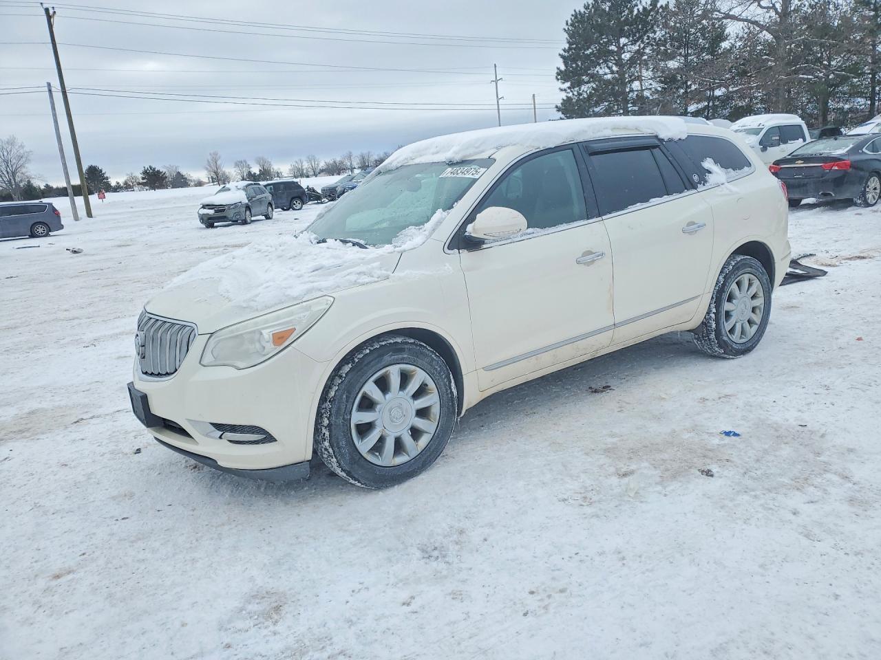 2014 Buick Enclave White vin: 5GAKVBKD3EJ301077