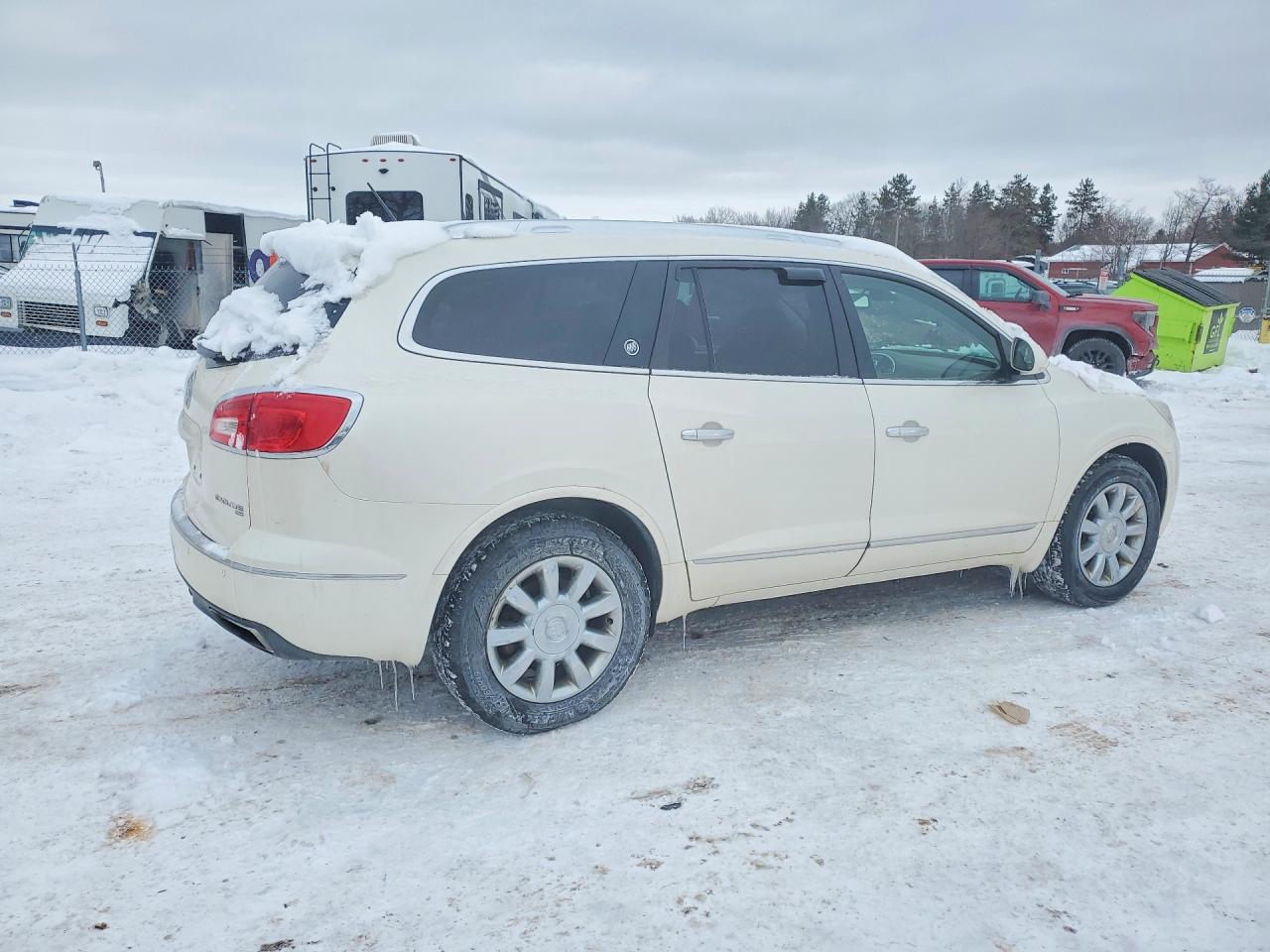 2014 Buick Enclave White vin: 5GAKVBKD3EJ301077