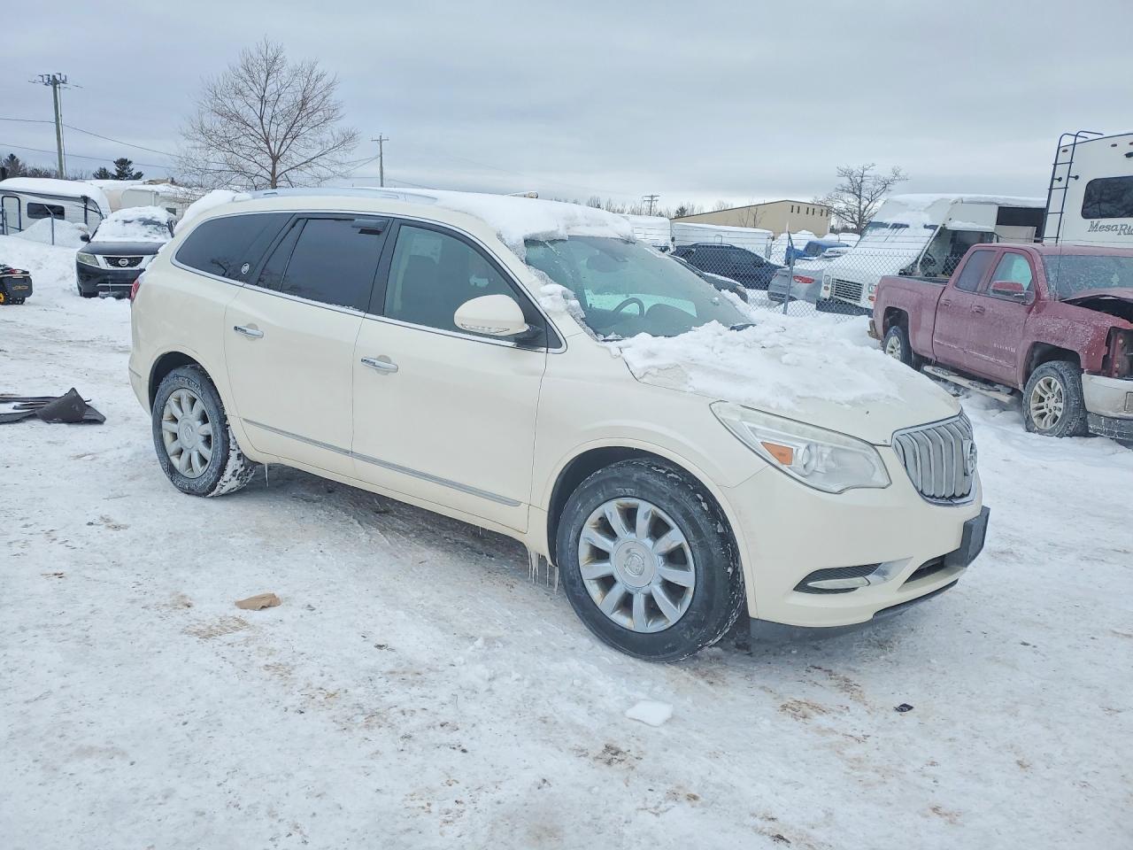 2014 Buick Enclave White vin: 5GAKVBKD3EJ301077