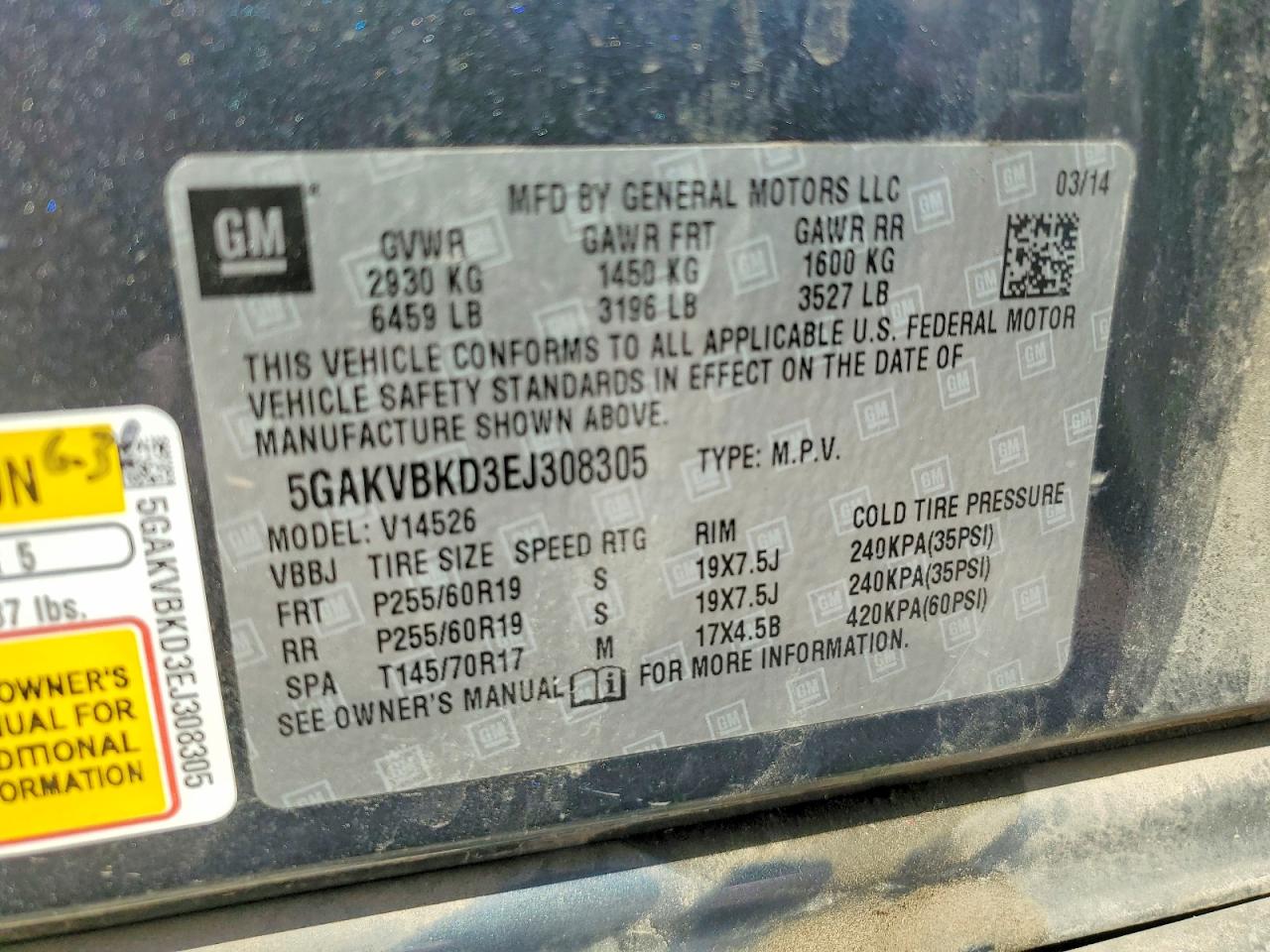 2014 Buick Enclave Black vin: 5GAKVBKD3EJ308305