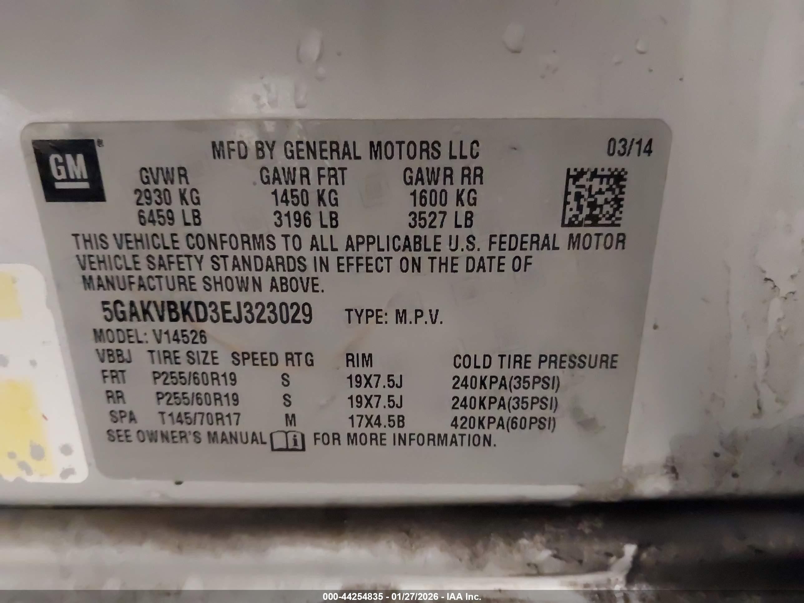 2014 Buick Enclave Leather Silver vin: 5GAKVBKD3EJ323029