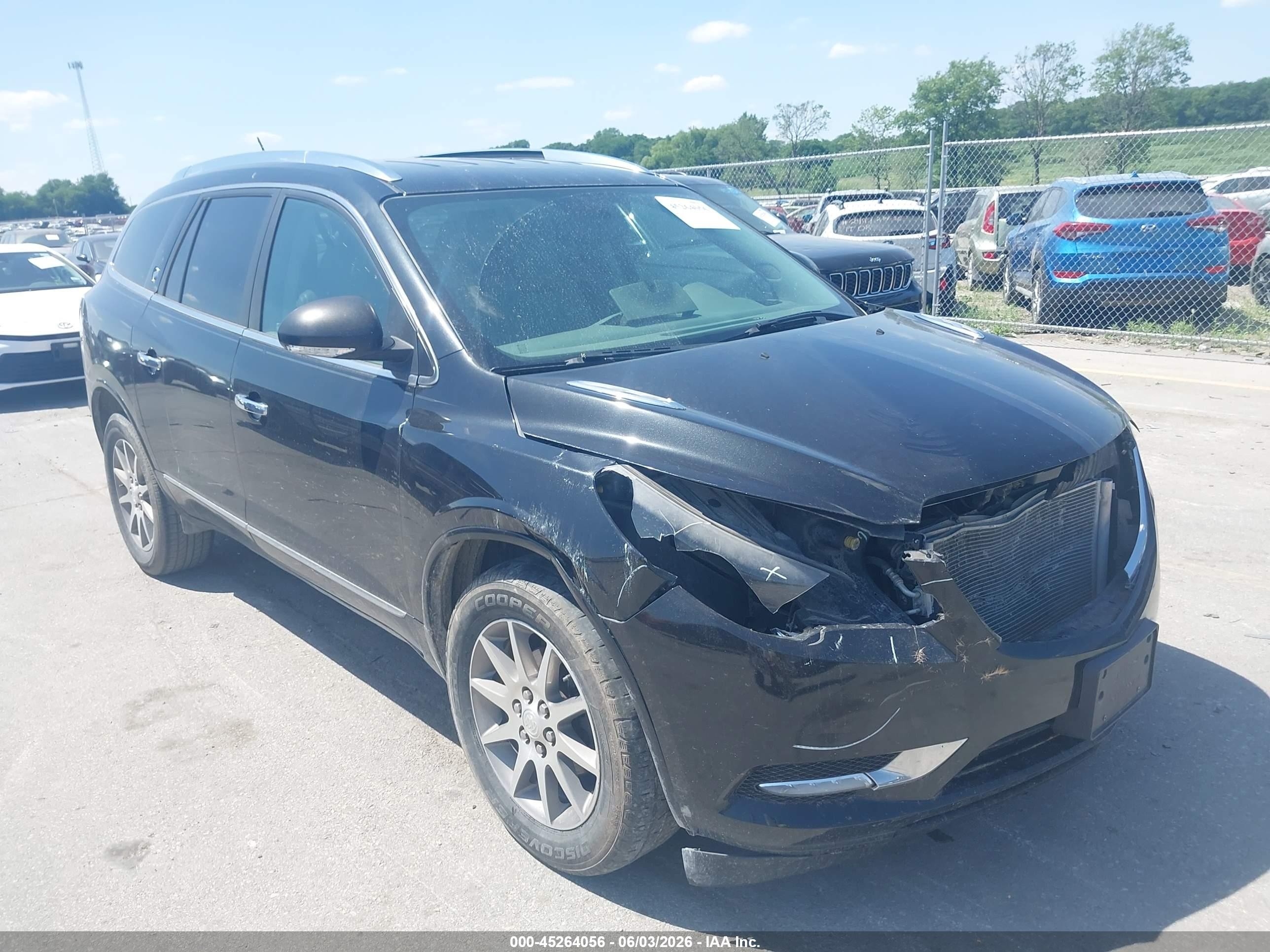 2015 Buick Enclave Leather Черный vin: 5GAKVBKD3FJ166295