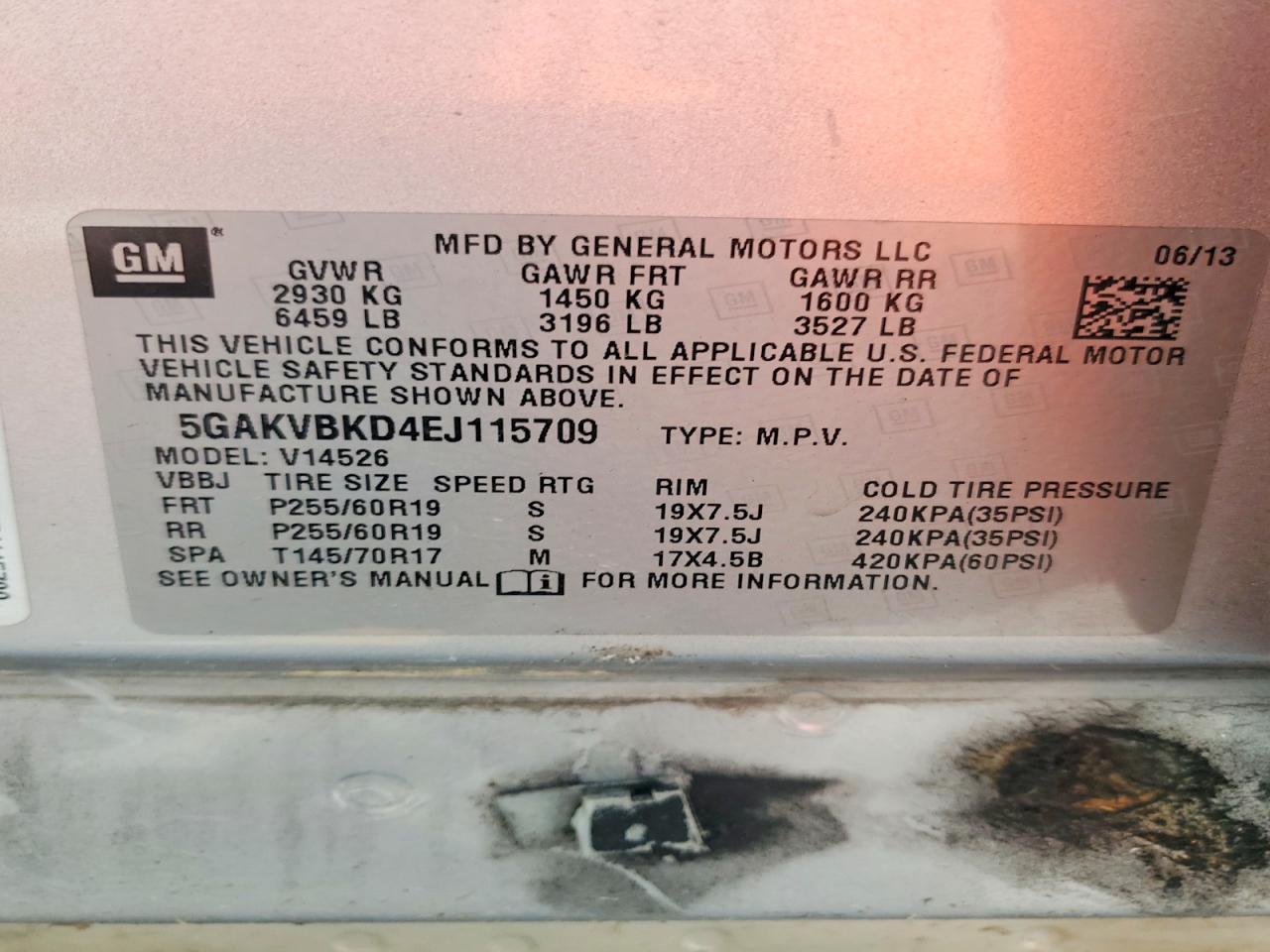 2014 Buick Enclave Silver vin: 5GAKVBKD4EJ115709