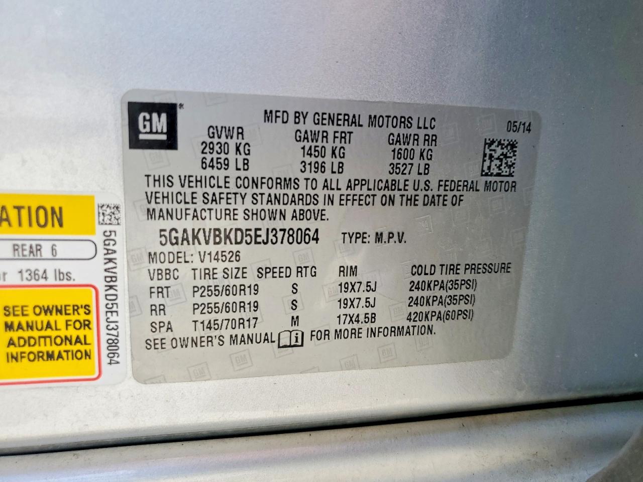 2014 Buick Enclave Silver vin: 5GAKVBKD5EJ378064