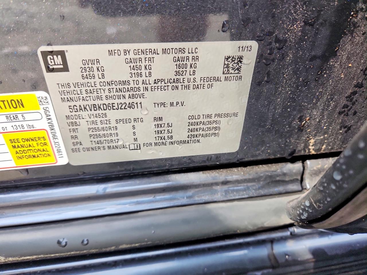 2014 Buick Enclave Gray vin: 5GAKVBKD6EJ224611