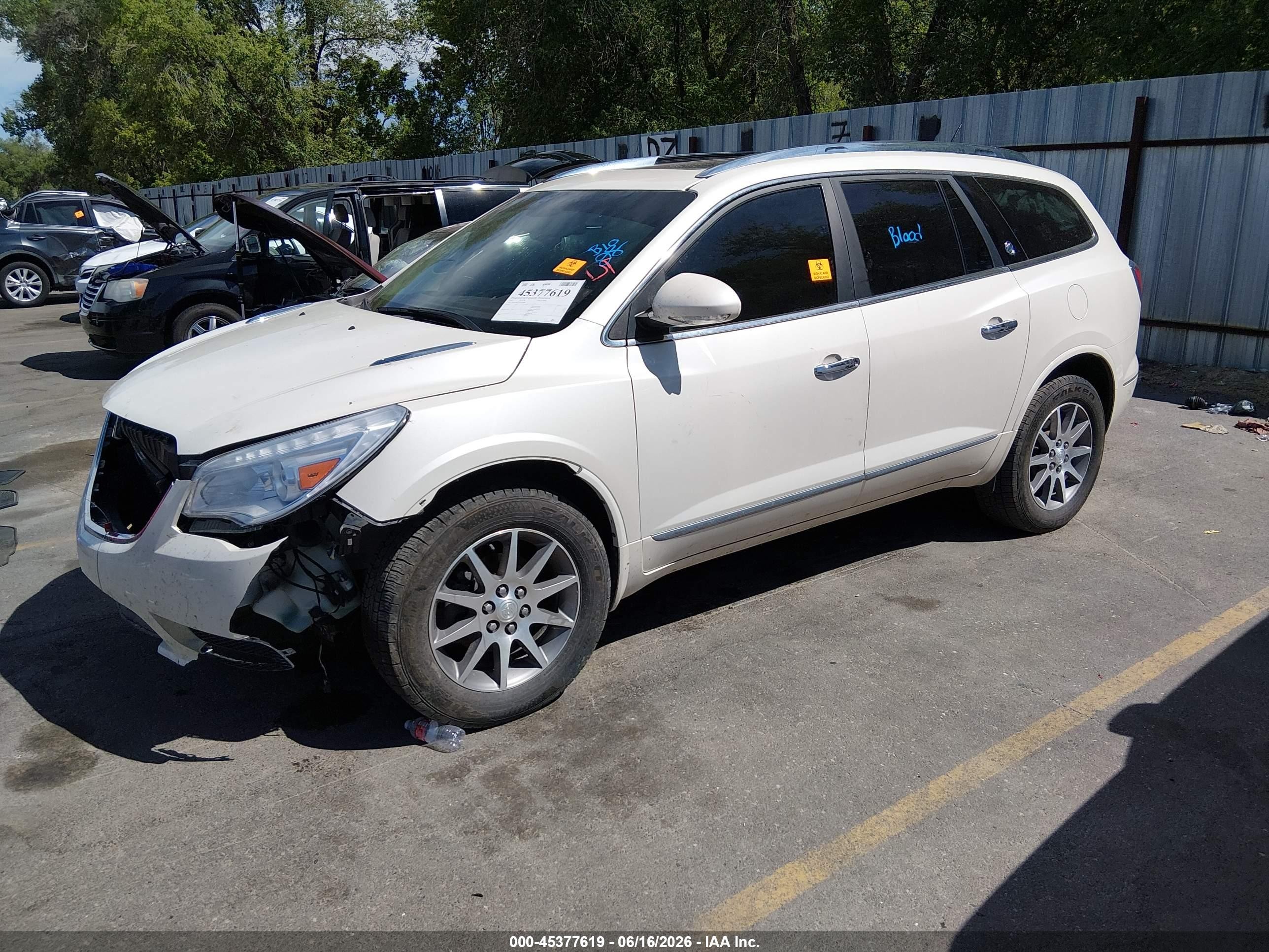 2014 Buick Enclave Leather White vin: 5GAKVBKD7EJ309800