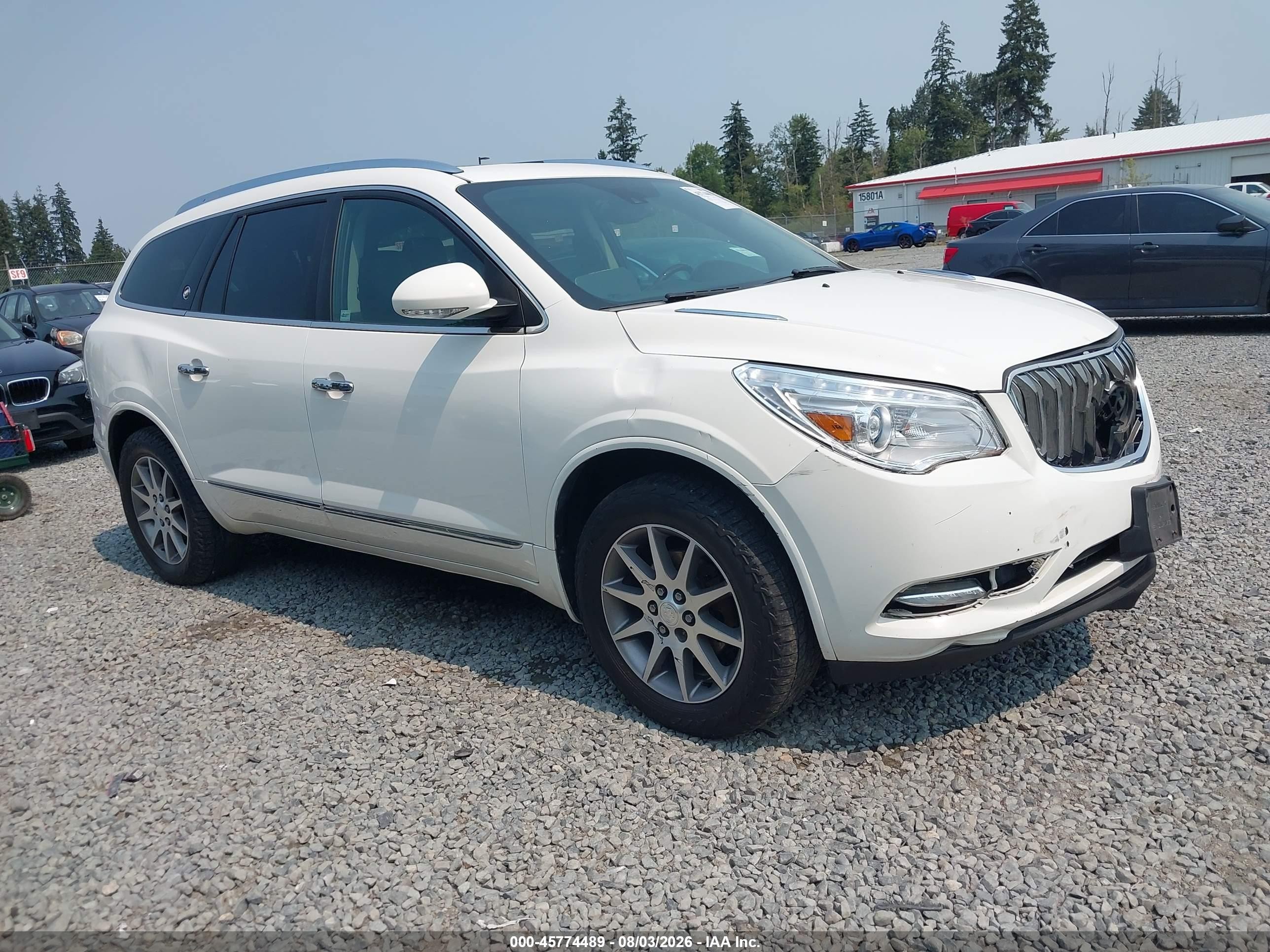 2015 Buick Enclave Leather White vin: 5GAKVBKD7FJ317624