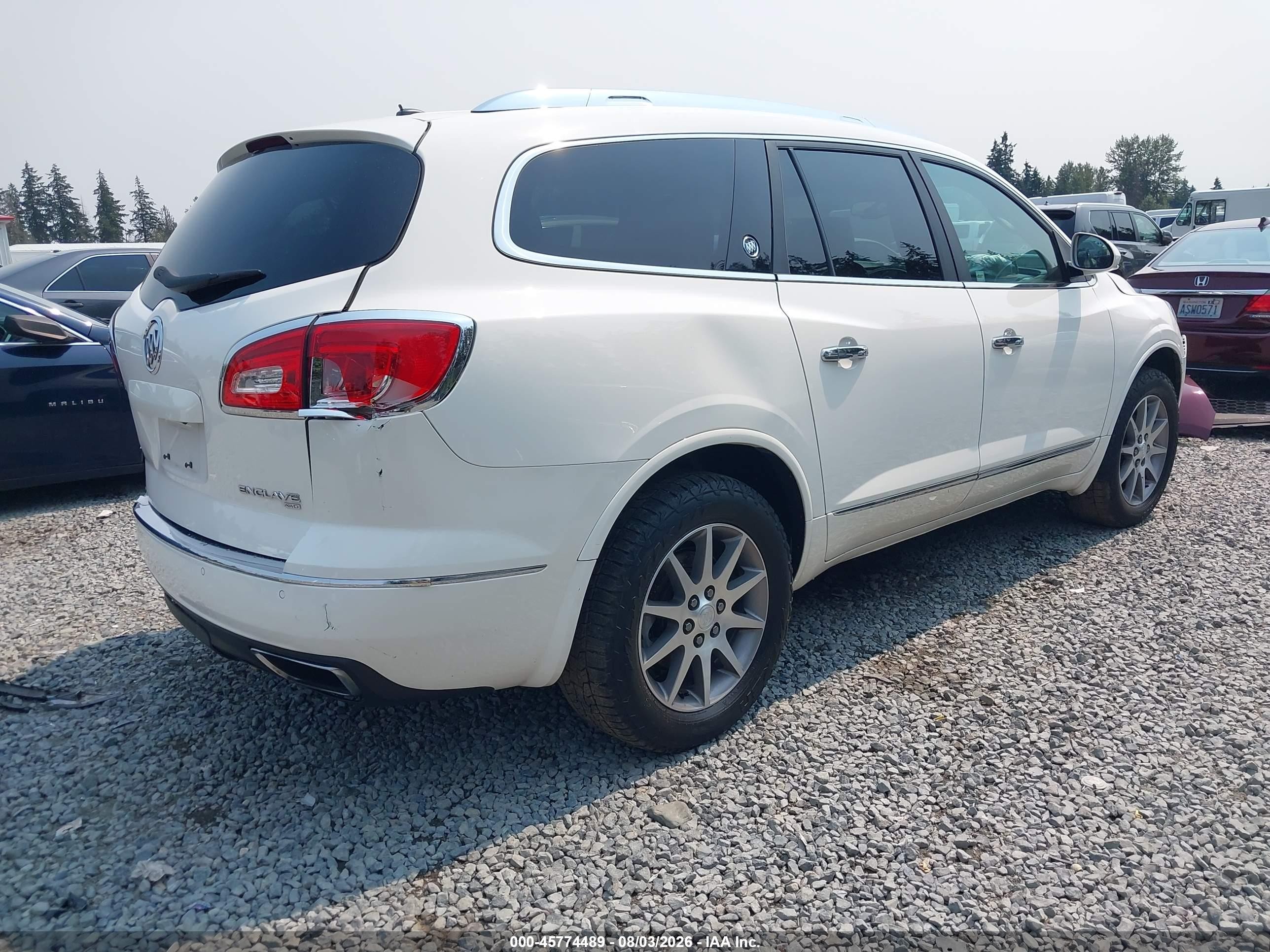 2015 Buick Enclave Leather White vin: 5GAKVBKD7FJ317624