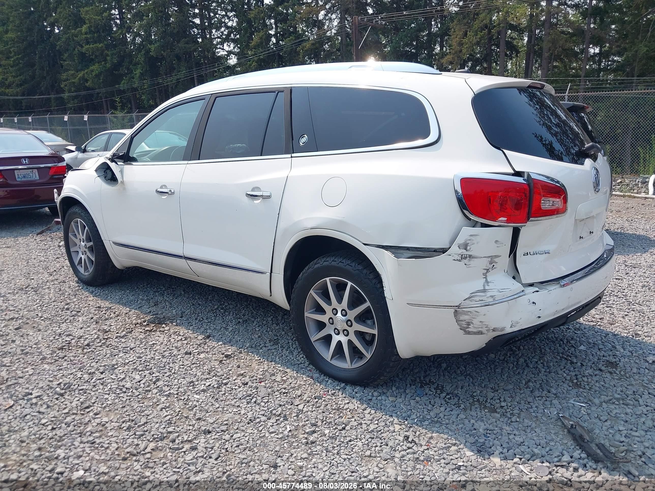 2015 Buick Enclave Leather White vin: 5GAKVBKD7FJ317624